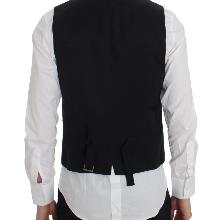 Dolce & Gabbana Gray Striped Formal Vest