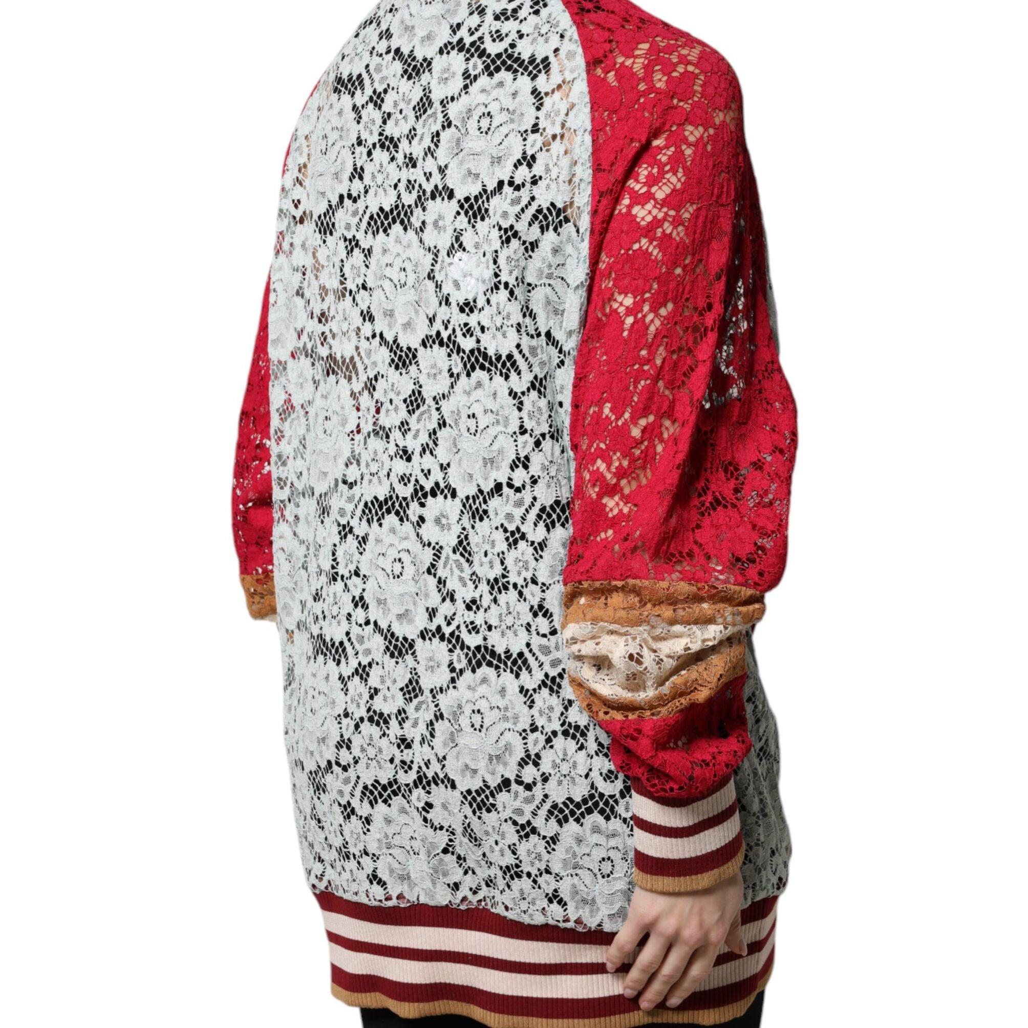 Dolce & Gabbana Multicolor Floral Lace Cardigan Sweater