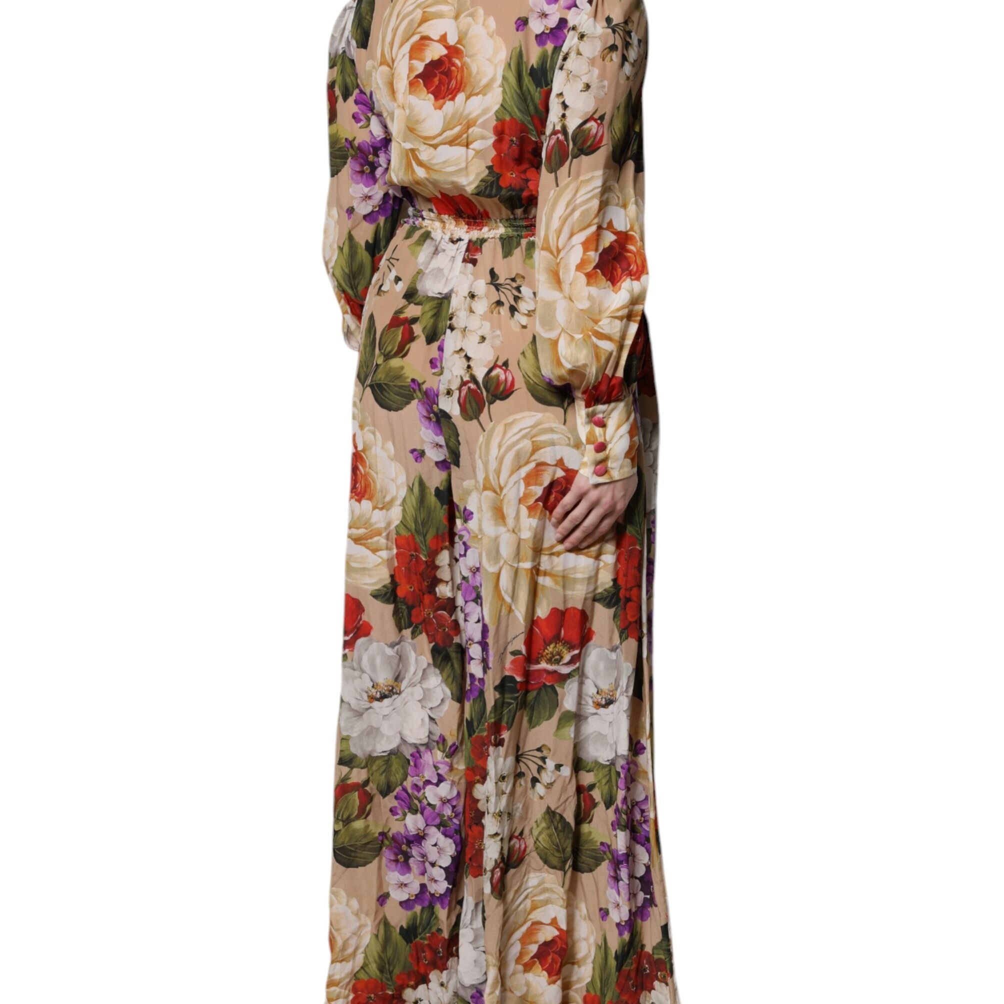 Dolce & Gabbana Multicolor Floral Wide Leg Jumpsuit Dress