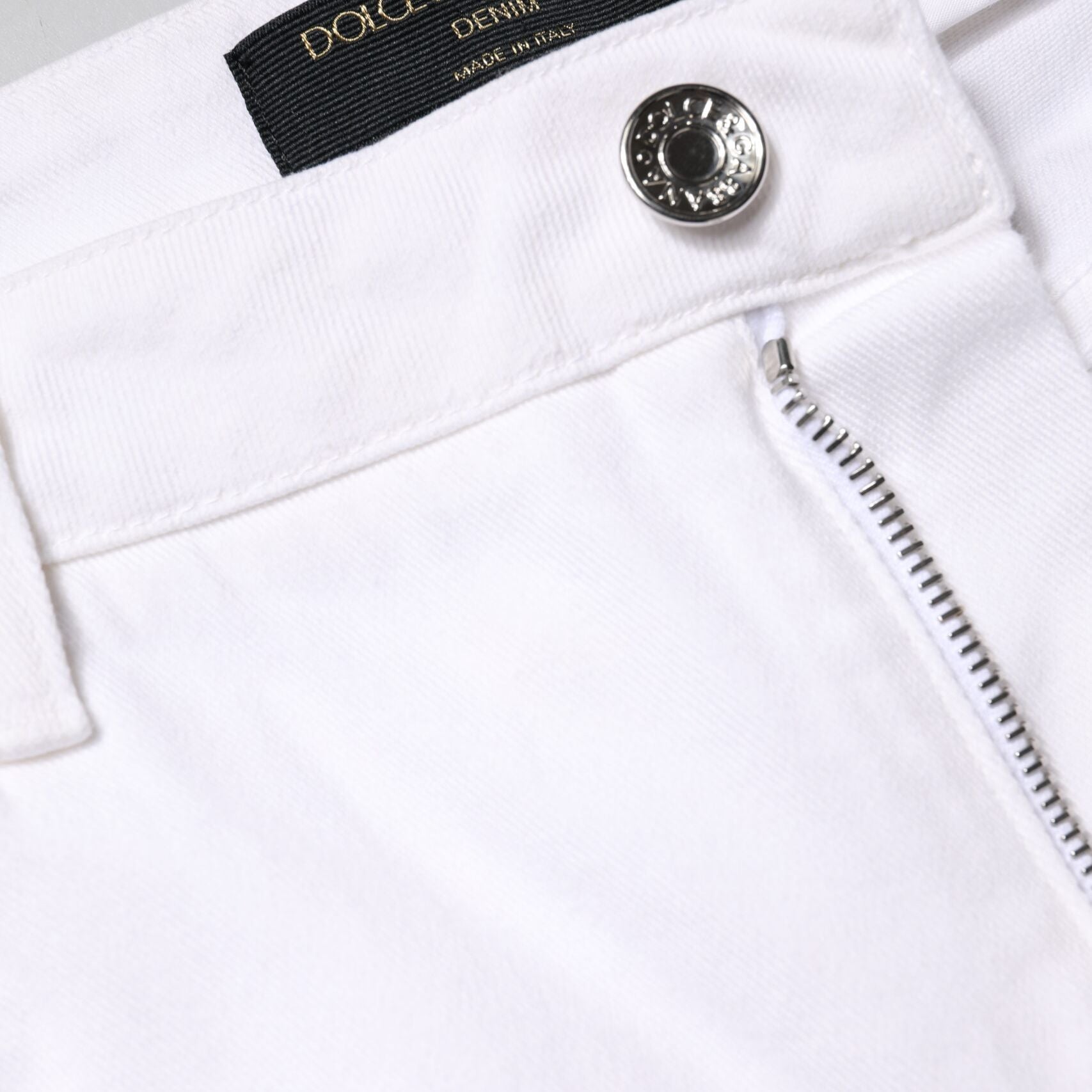 Dolce & Gabbana White Cotton Mid Waist Skinny Denim Jeans