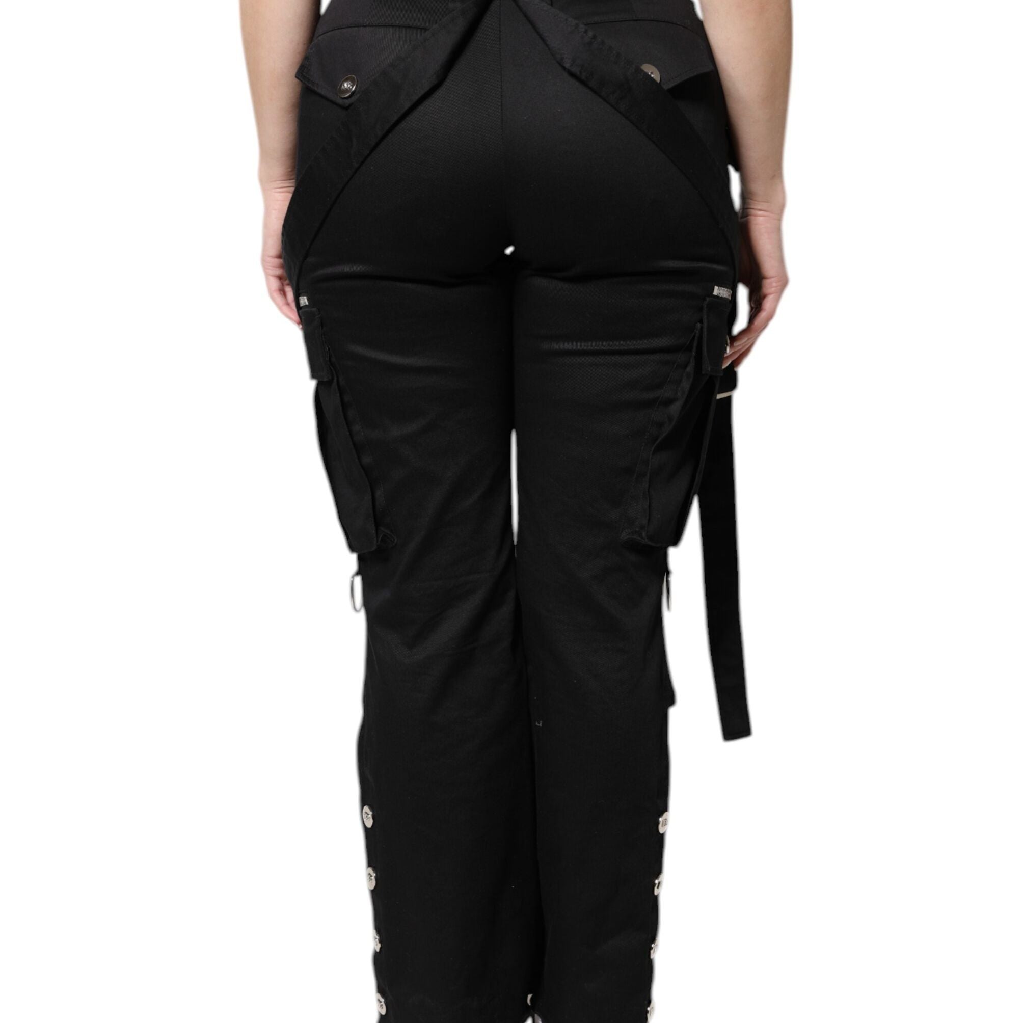 Dolce & Gabbana Black Cotton High Waist Cargo Pants
