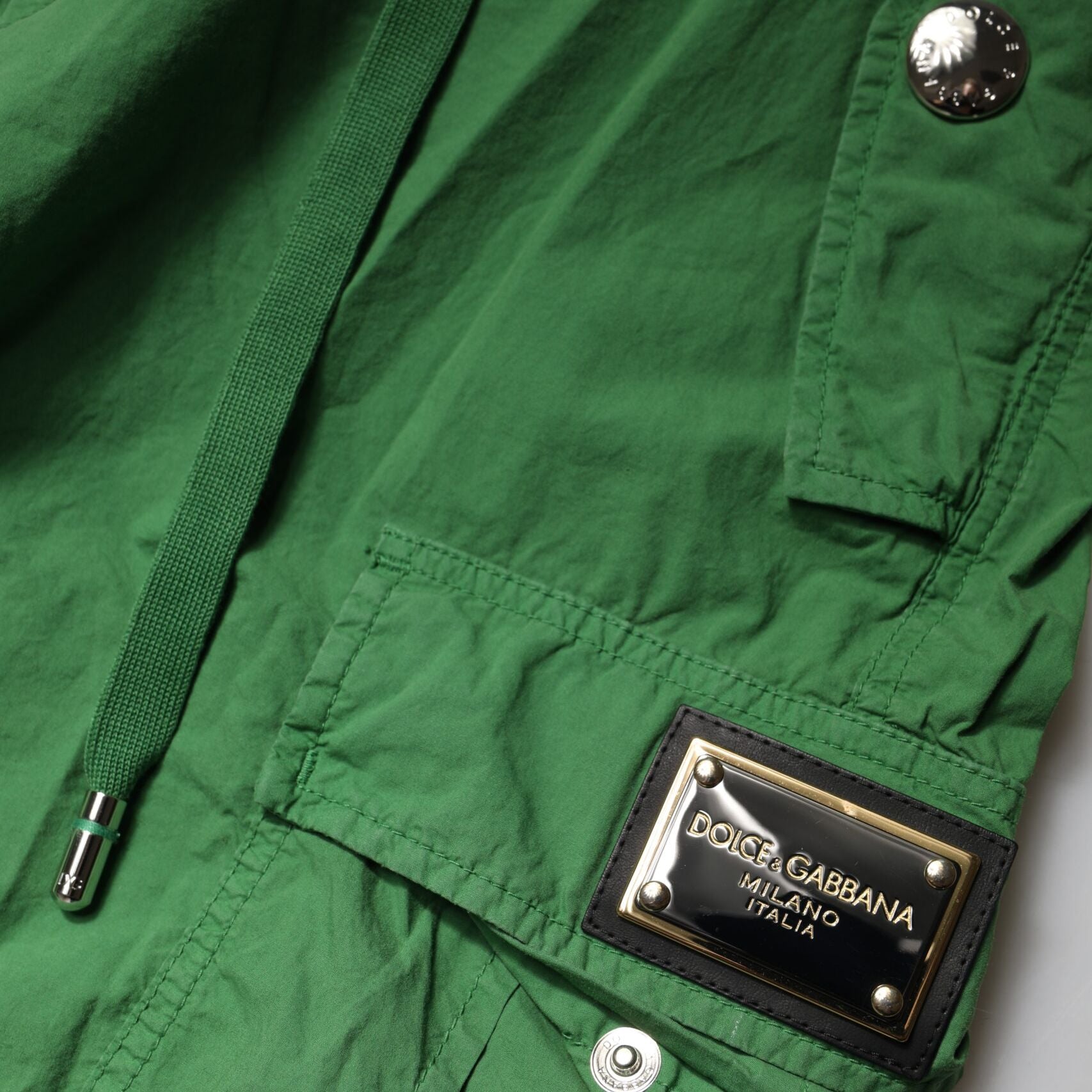 Dolce & Gabbana Green Cotton High Waist Cargo Pants