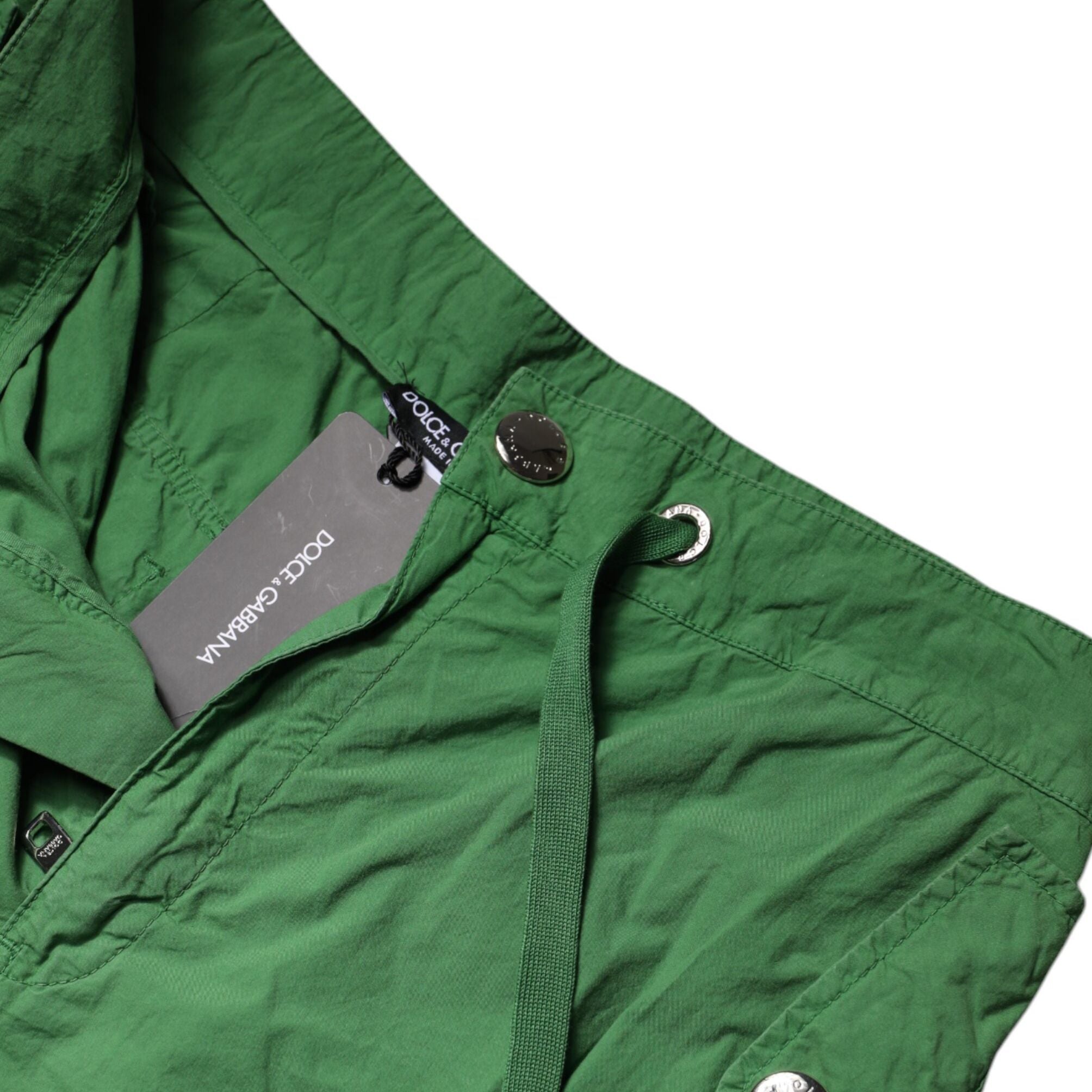 Dolce & Gabbana Green Cotton High Waist Cargo Pants