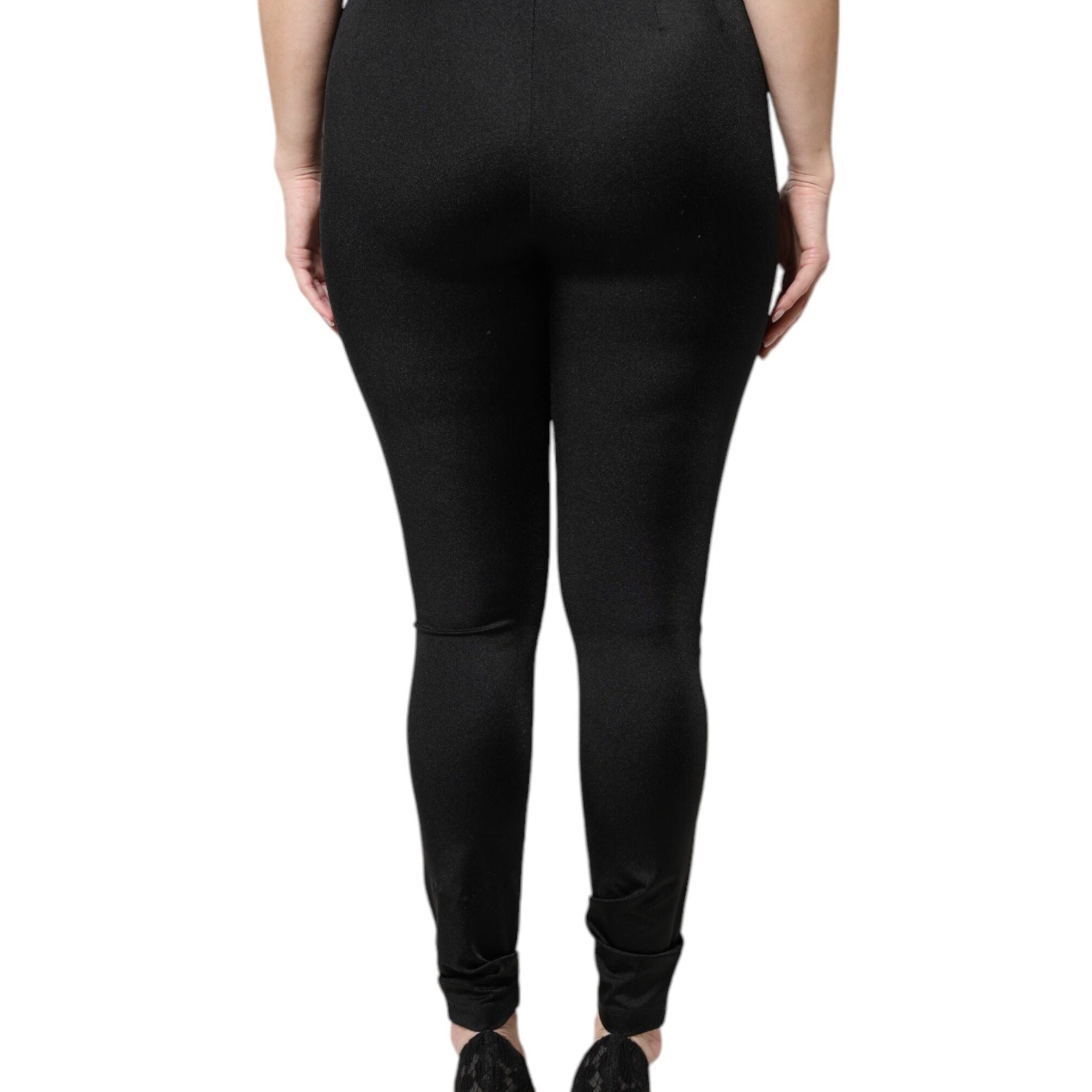 Dolce & Gabbana Black Nylon High Waist Slim Fit Pants