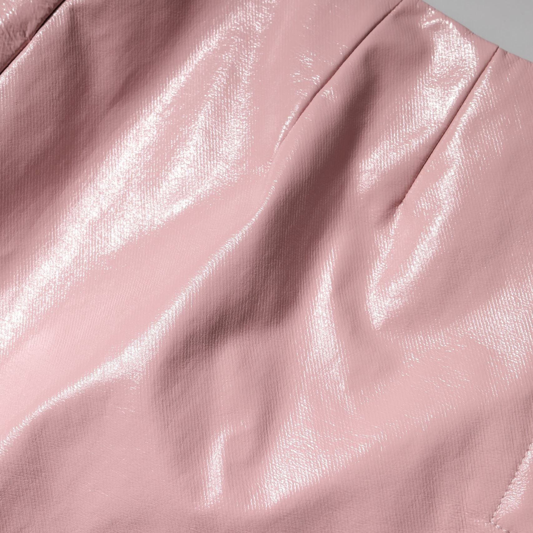 Dolce & Gabbana Glossy Pink Cotton High Waist Mini Skirt