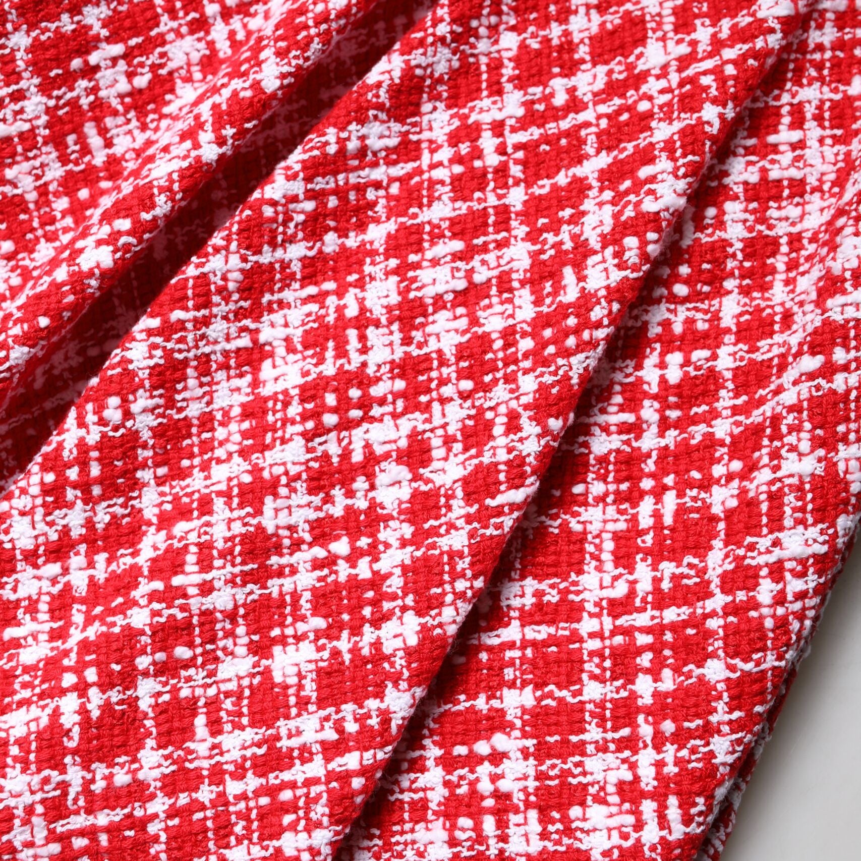 Dolce & Gabbana Red White High Waist A-line Above Knee Skirt