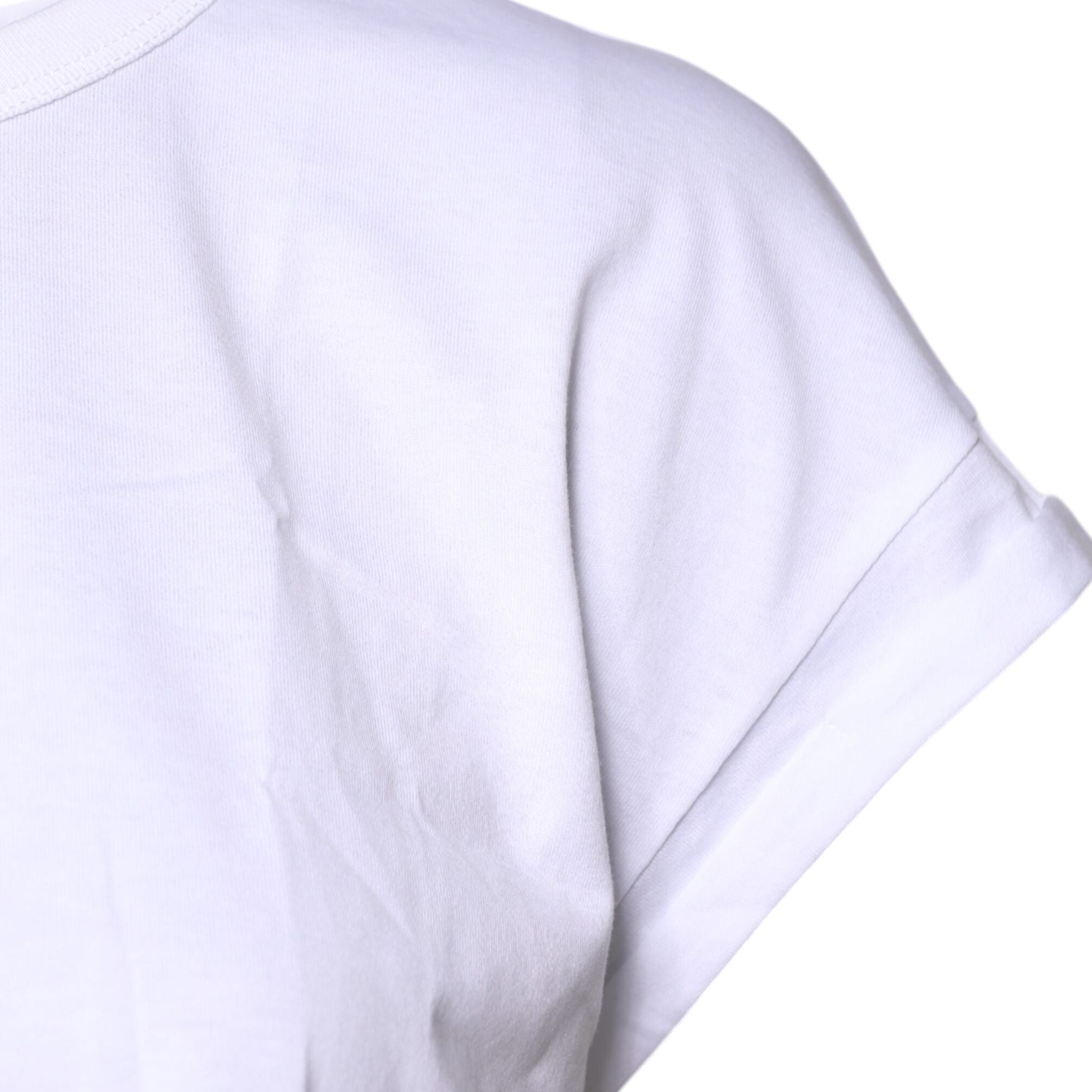 Dolce & Gabbana White Cotton Crew Neck Cropped T-shirt Top