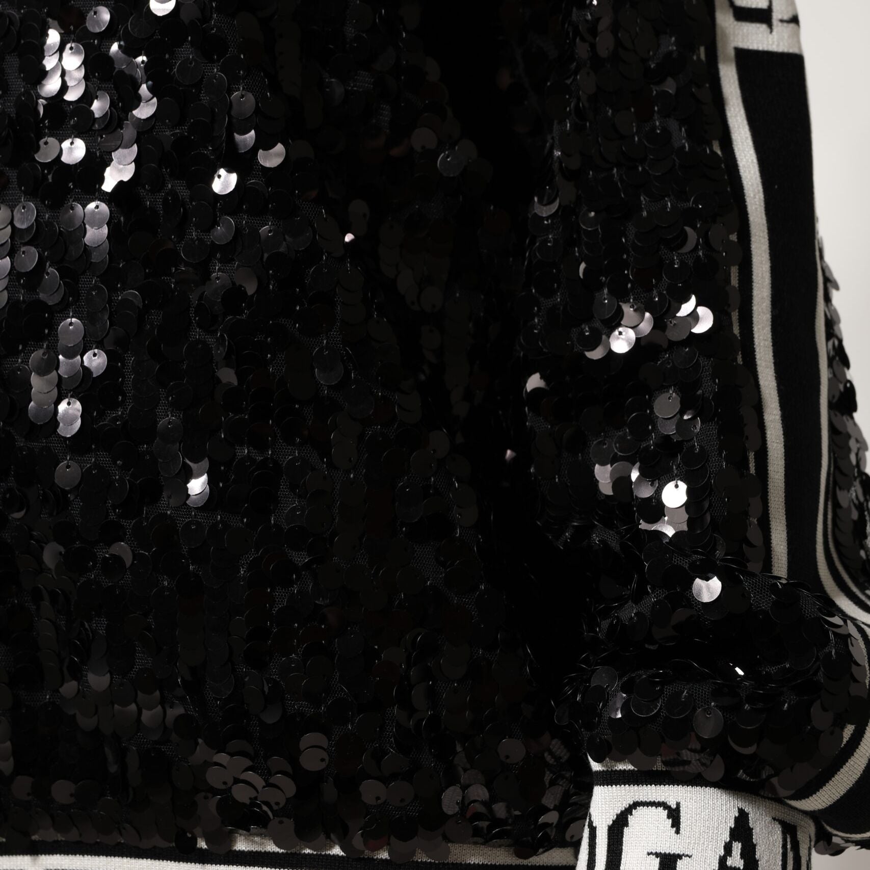 Dolce & Gabbana Black DG Queen Sequin Pullover Sweater