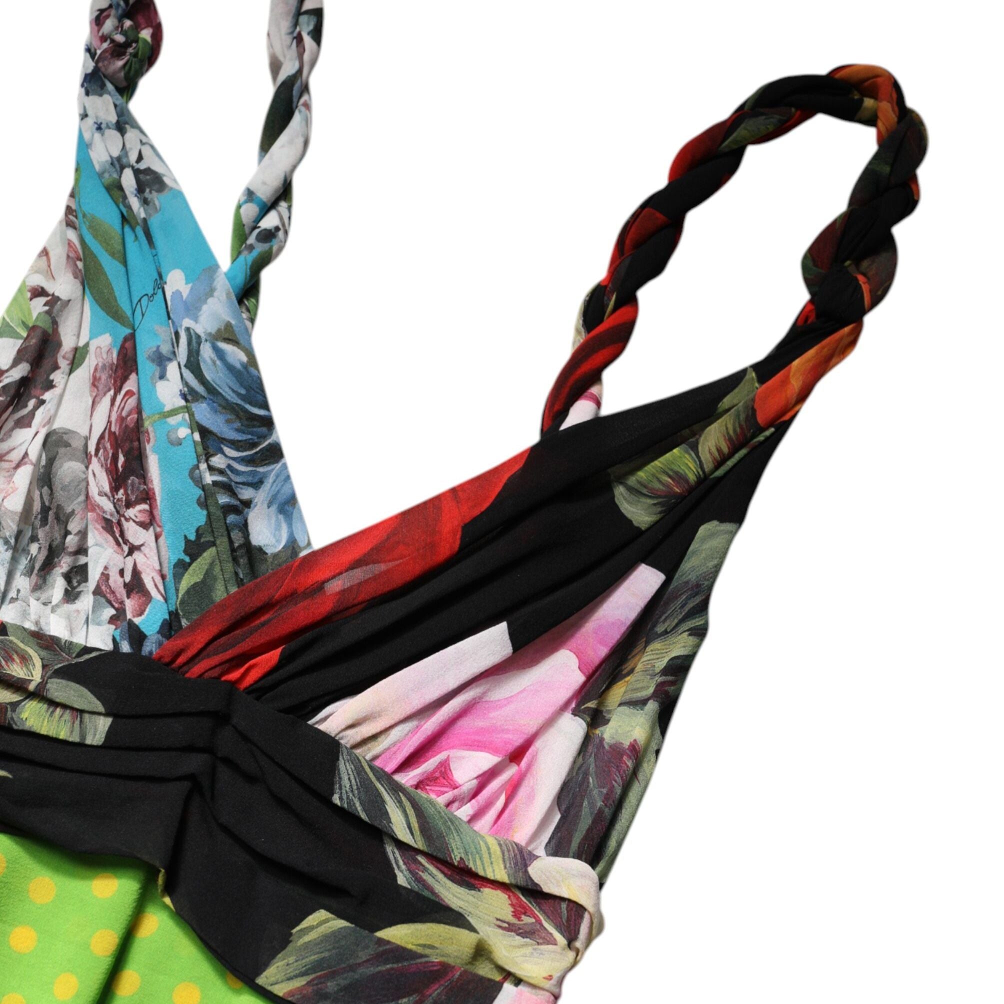 Dolce & Gabbana Multicolor Floral Patchwork Fitted Mini Dress