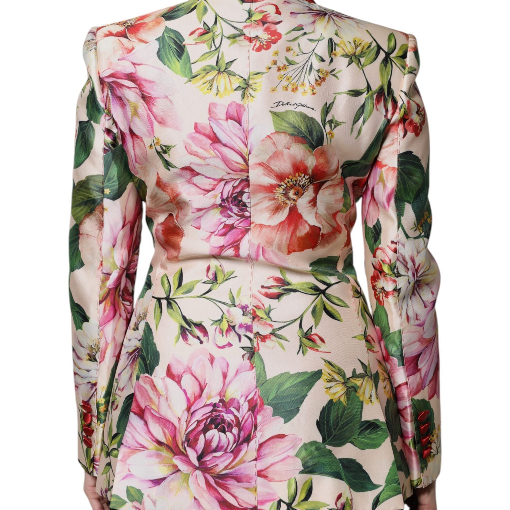 Dolce & Gabbana Multicolor Floral Double Breasted Jacket