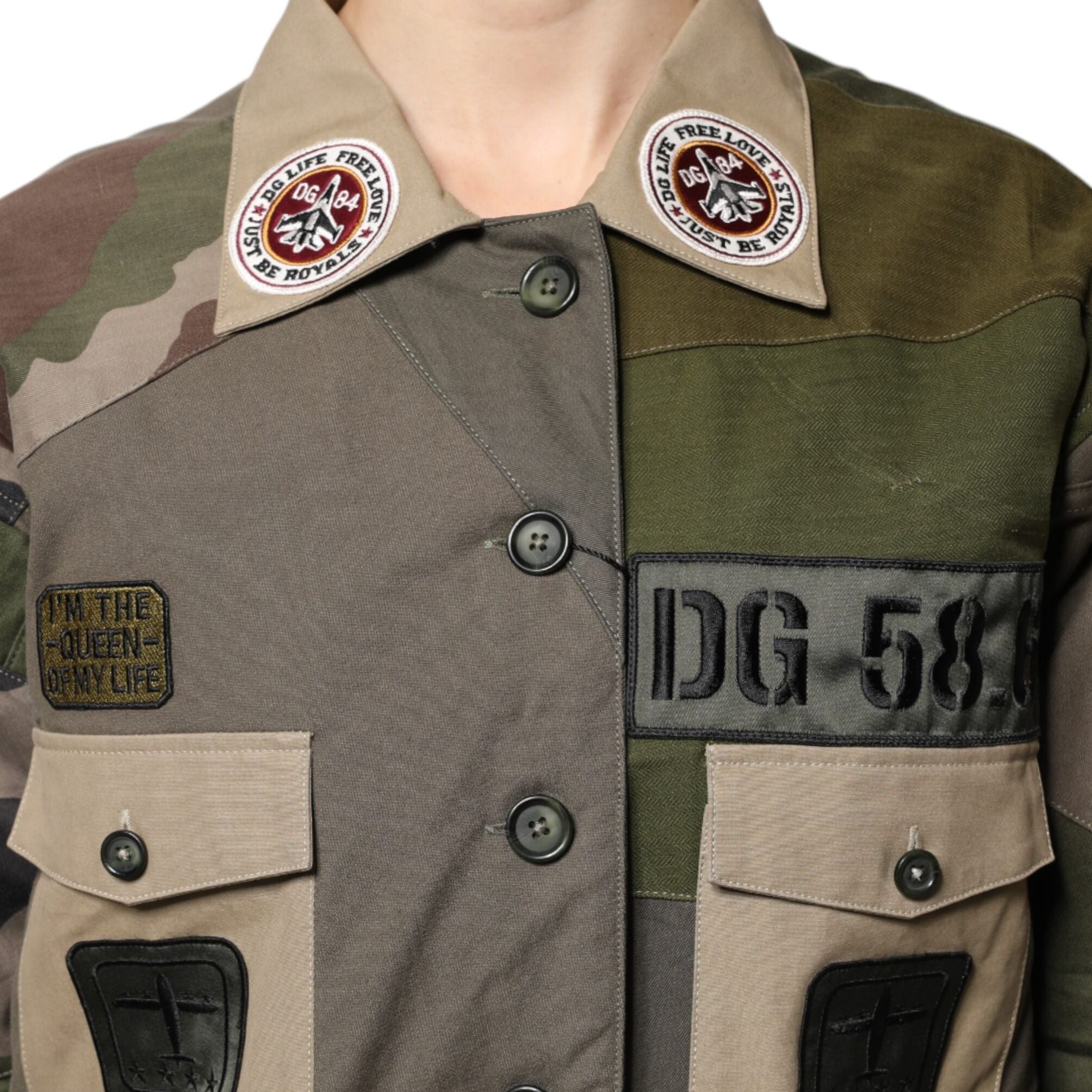 Dolce & Gabbana Military Green Cotton Button Down Jacket