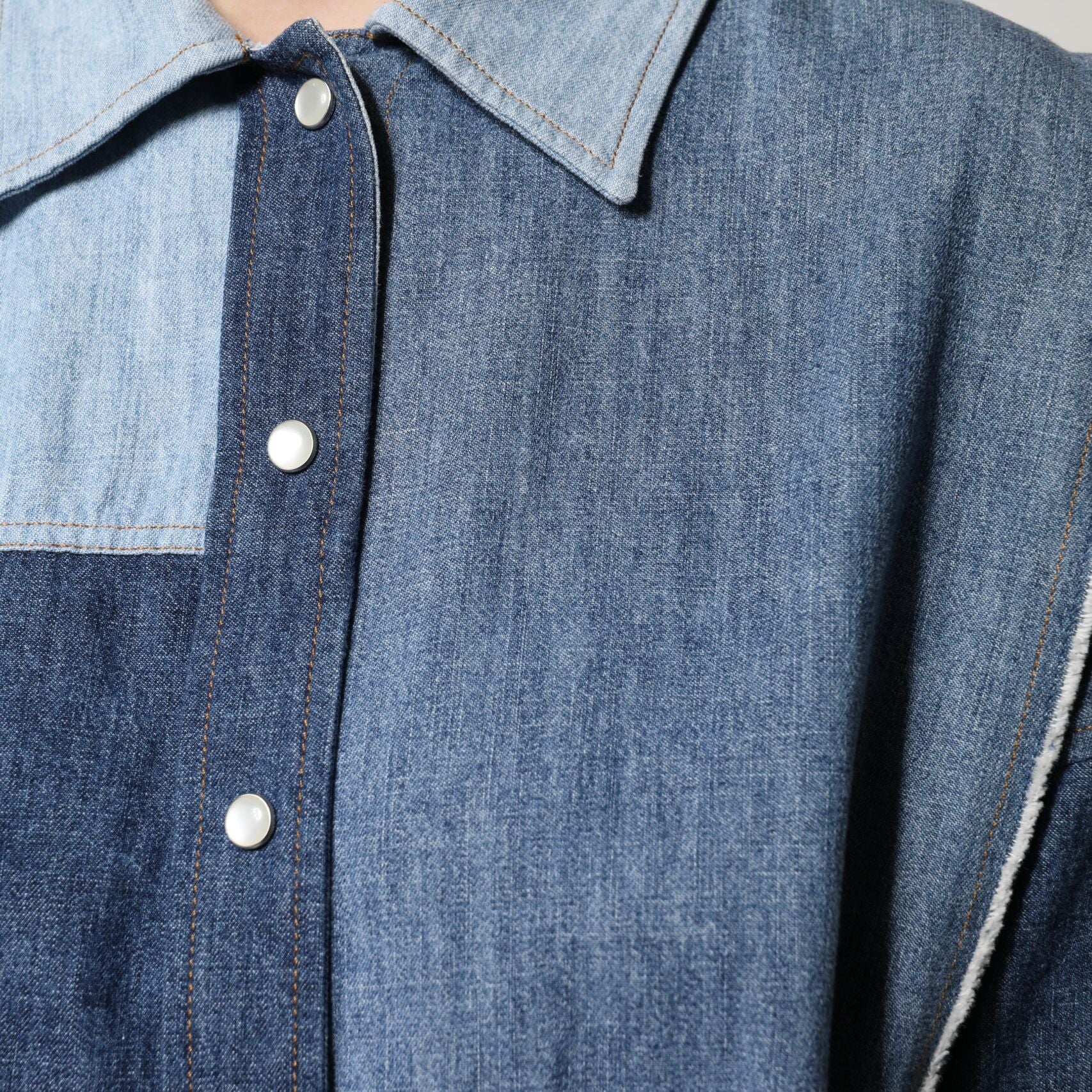 Dolce & Gabbana Blue Cotton Button Up Collared Long Sleeve Top