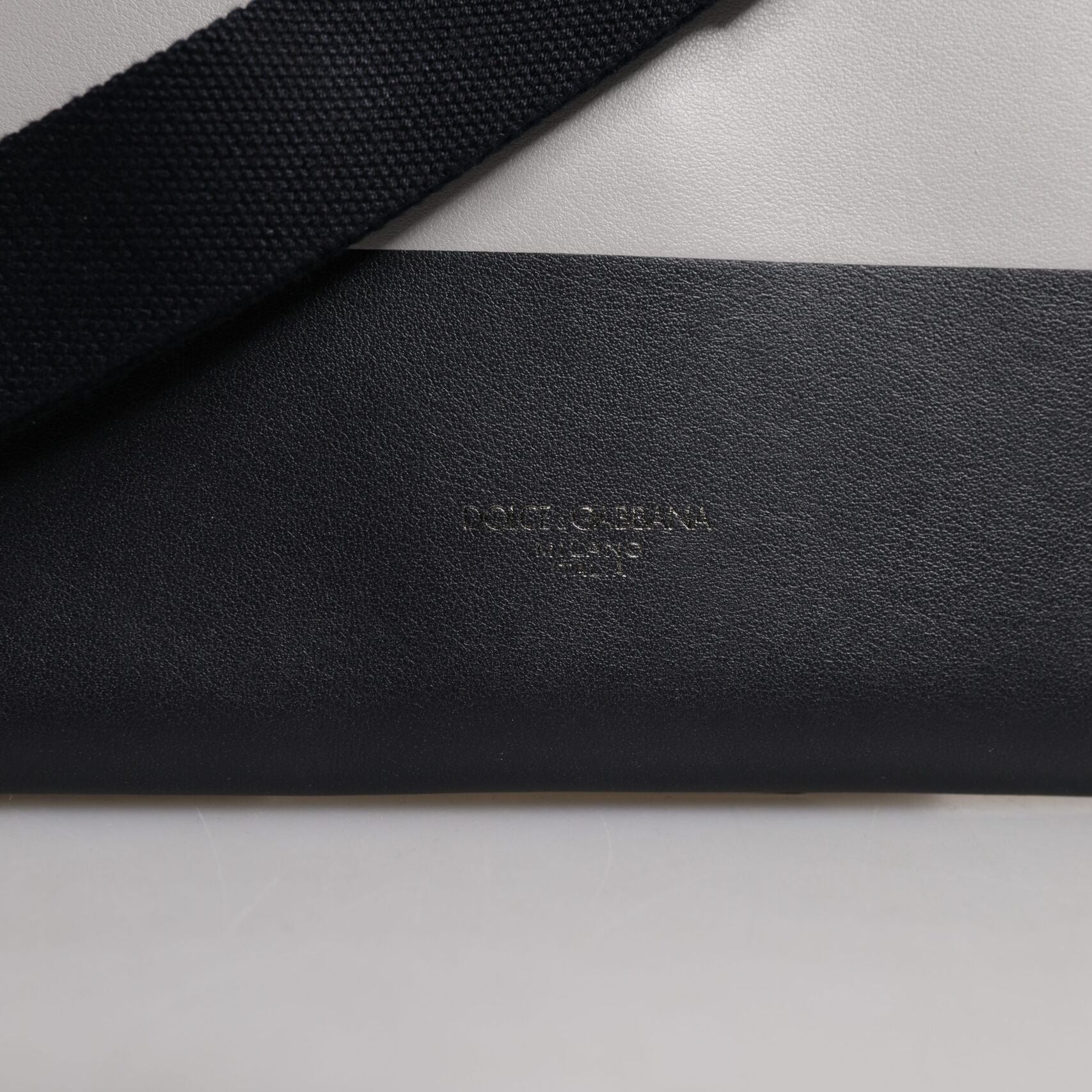 Dolce & Gabbana Black White Leather Logo Embossed Crossbody Bag