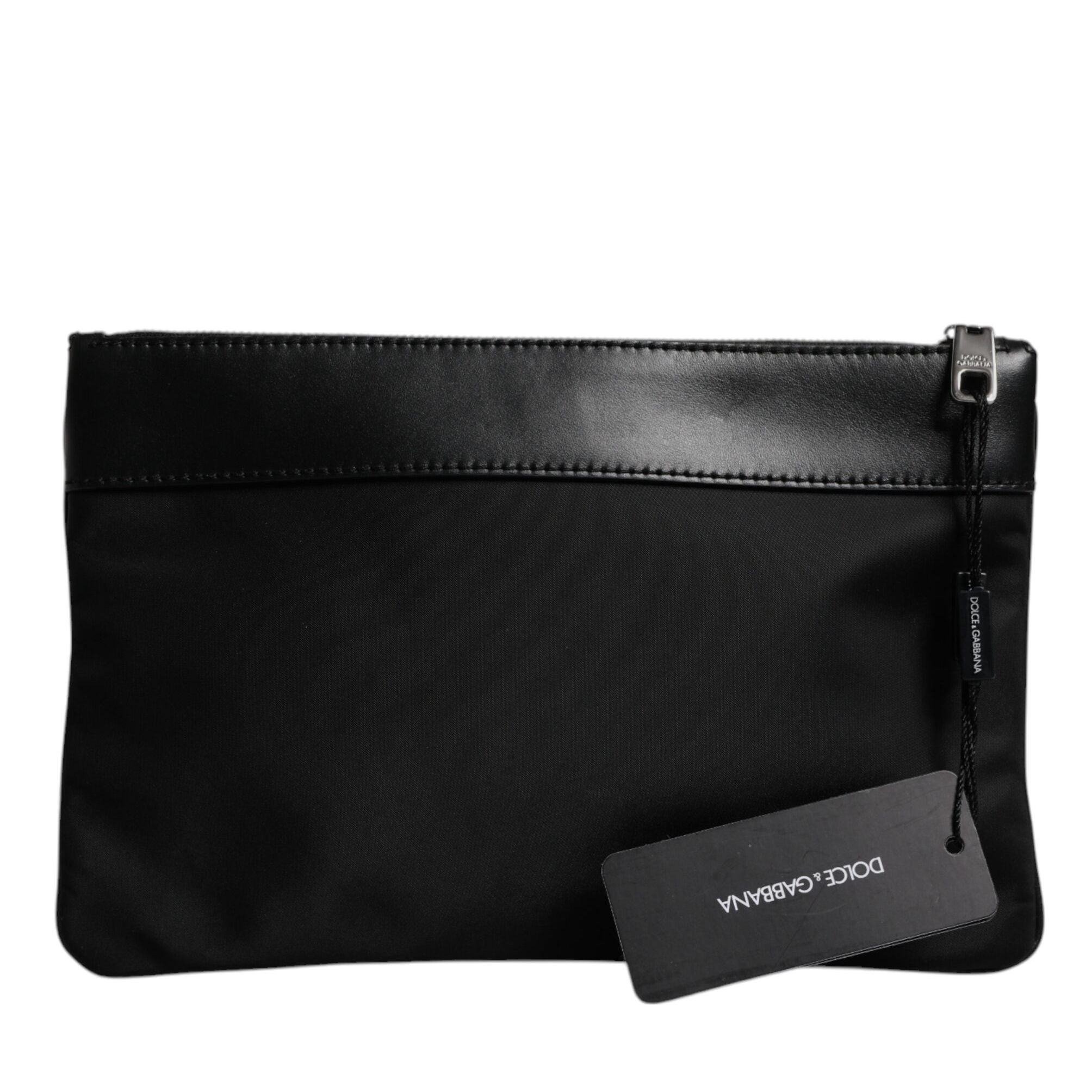 Dolce & Gabbana Multicolor Leopard Jacquard Print Logo Plaque Pouch Bag