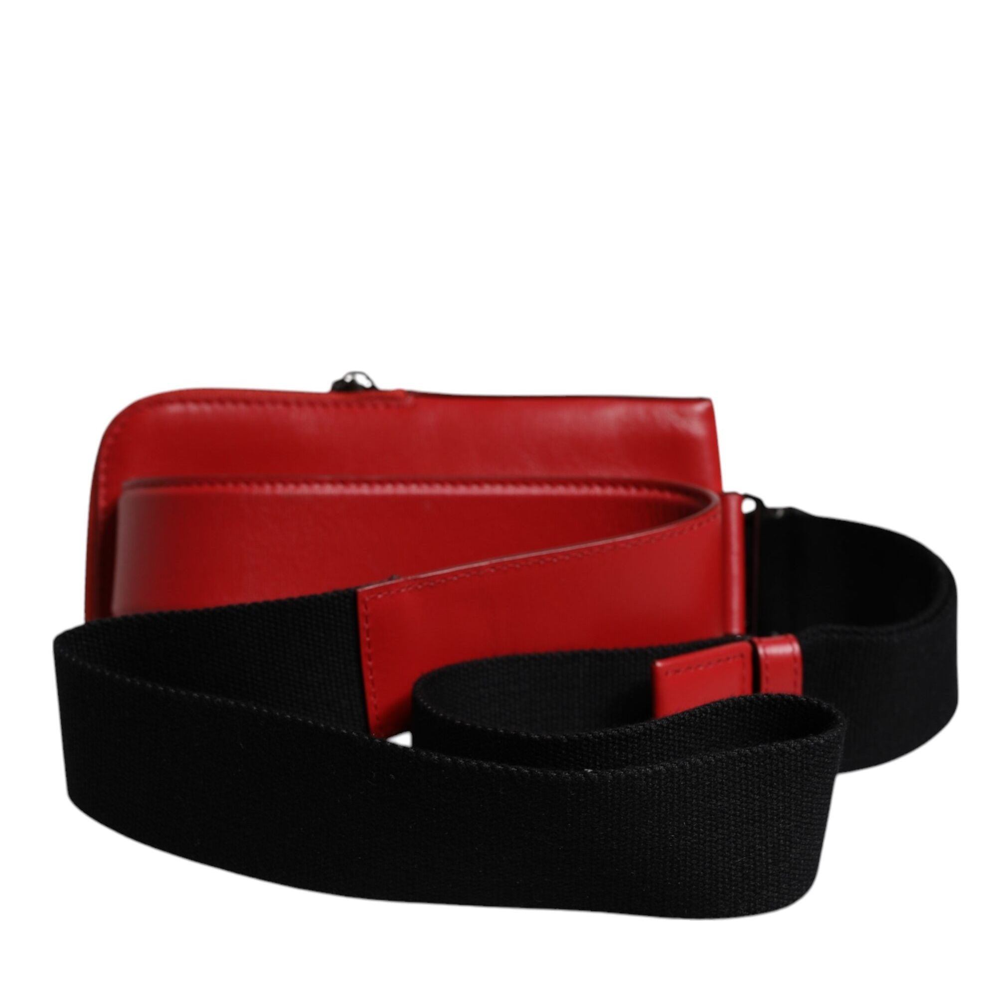 Dolce & Gabbana Red Calfskin Logo Purse Phone Belt Waist Bag