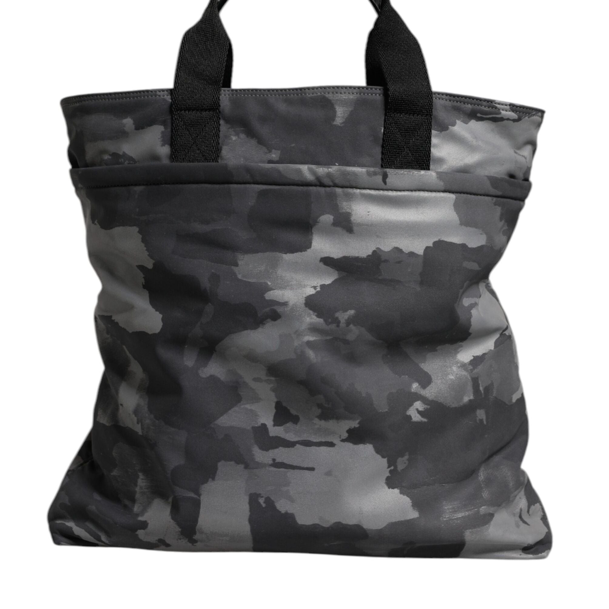 Dolce & Gabbana Gray Camo Cotton Multiple Compartments Tote Bag