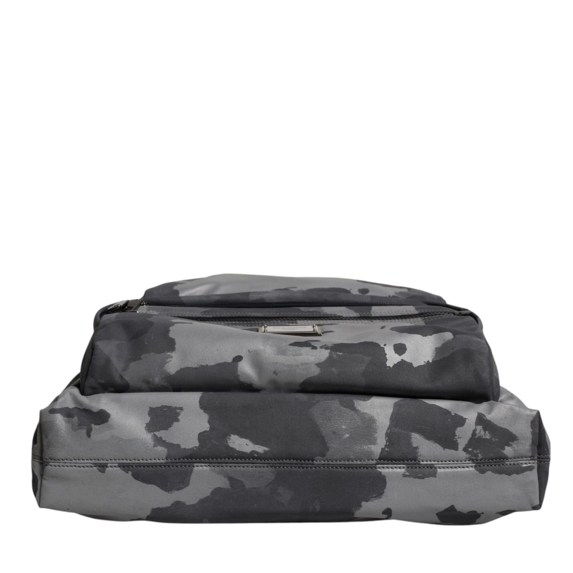 Dolce & Gabbana Gray Camo Cotton Multiple Compartments Tote Bag