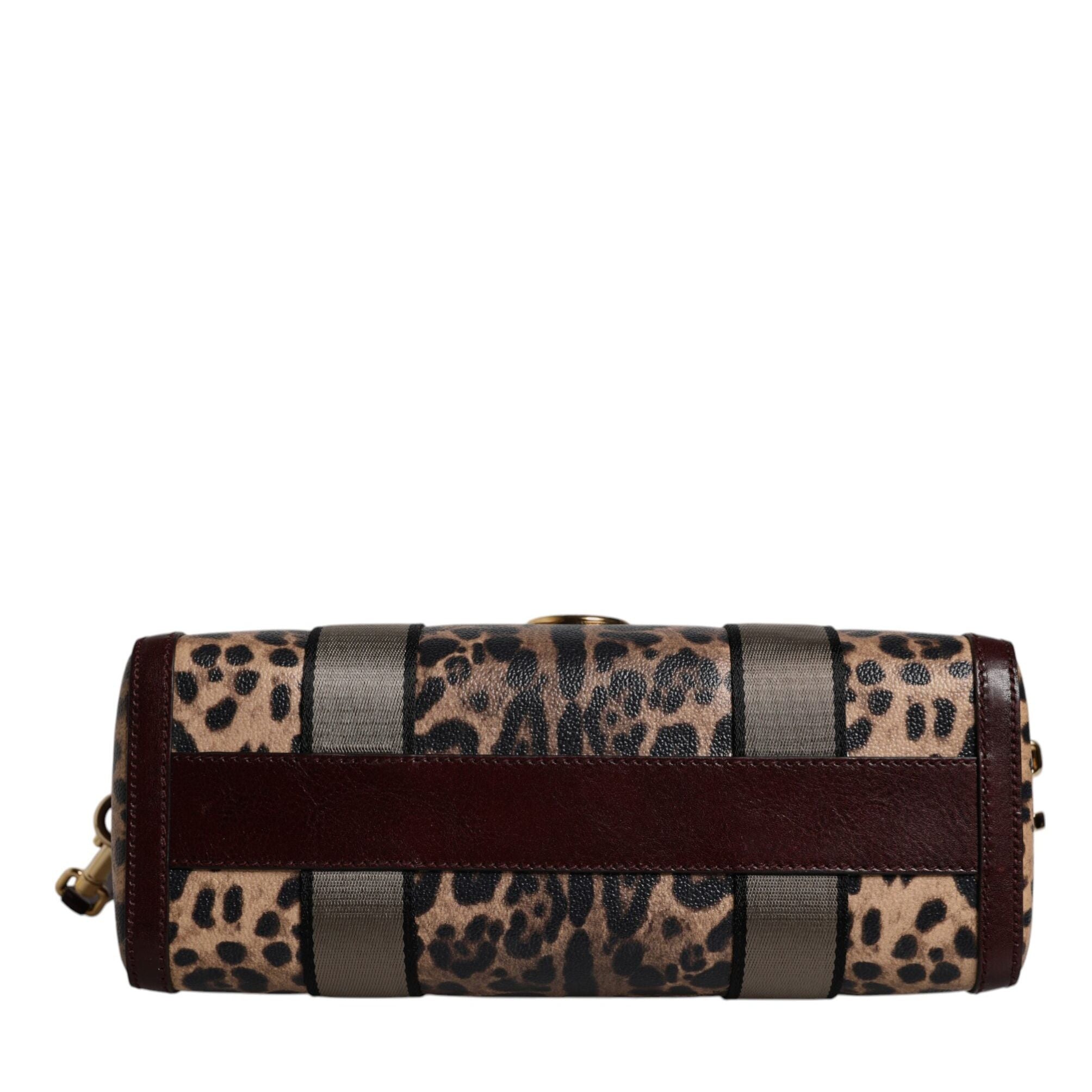 Dolce & Gabbana Brown Leopard Leather Shoulder Strap Duffle Bag