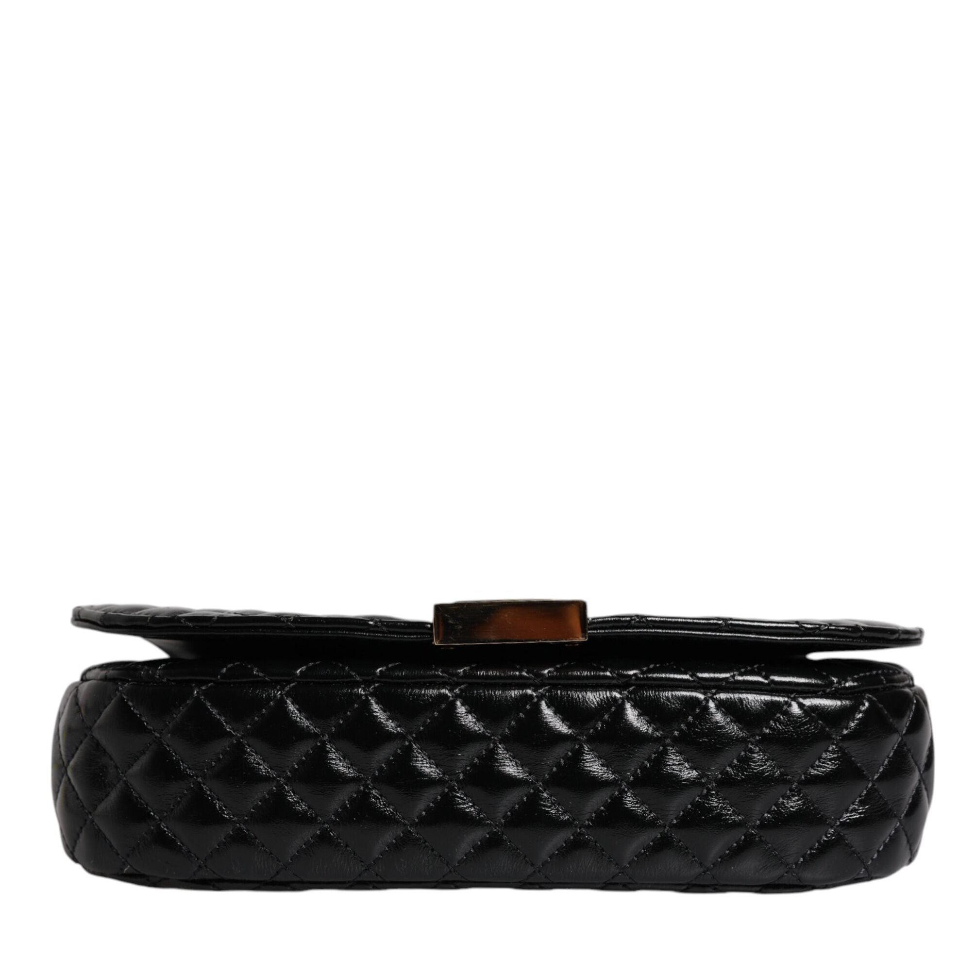 Versace Black Calf Leather Quilted Shoulder Strap Bag
