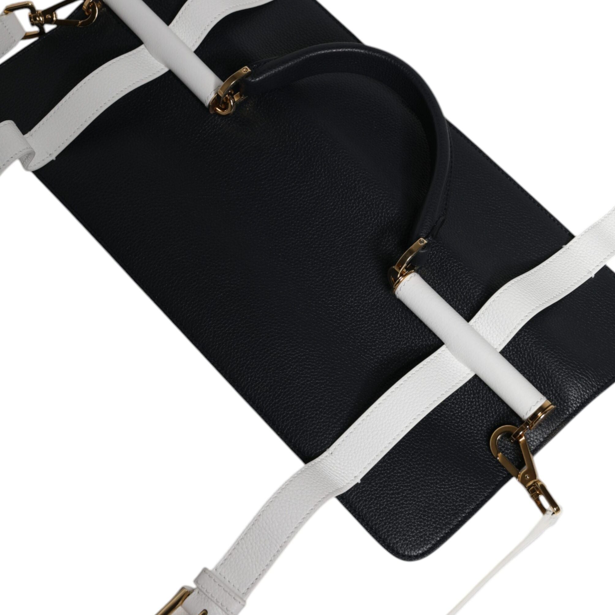 Dolce & Gabbana Blue White Calfskin Leather Crossbody Shoulder Bag