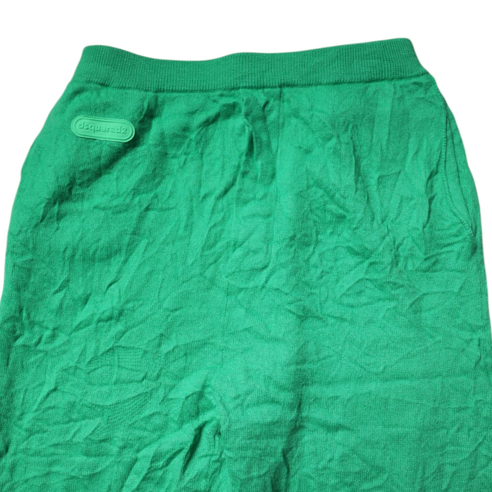 Dsquared² Green Cotton Elastic Waist Men Casual Pants