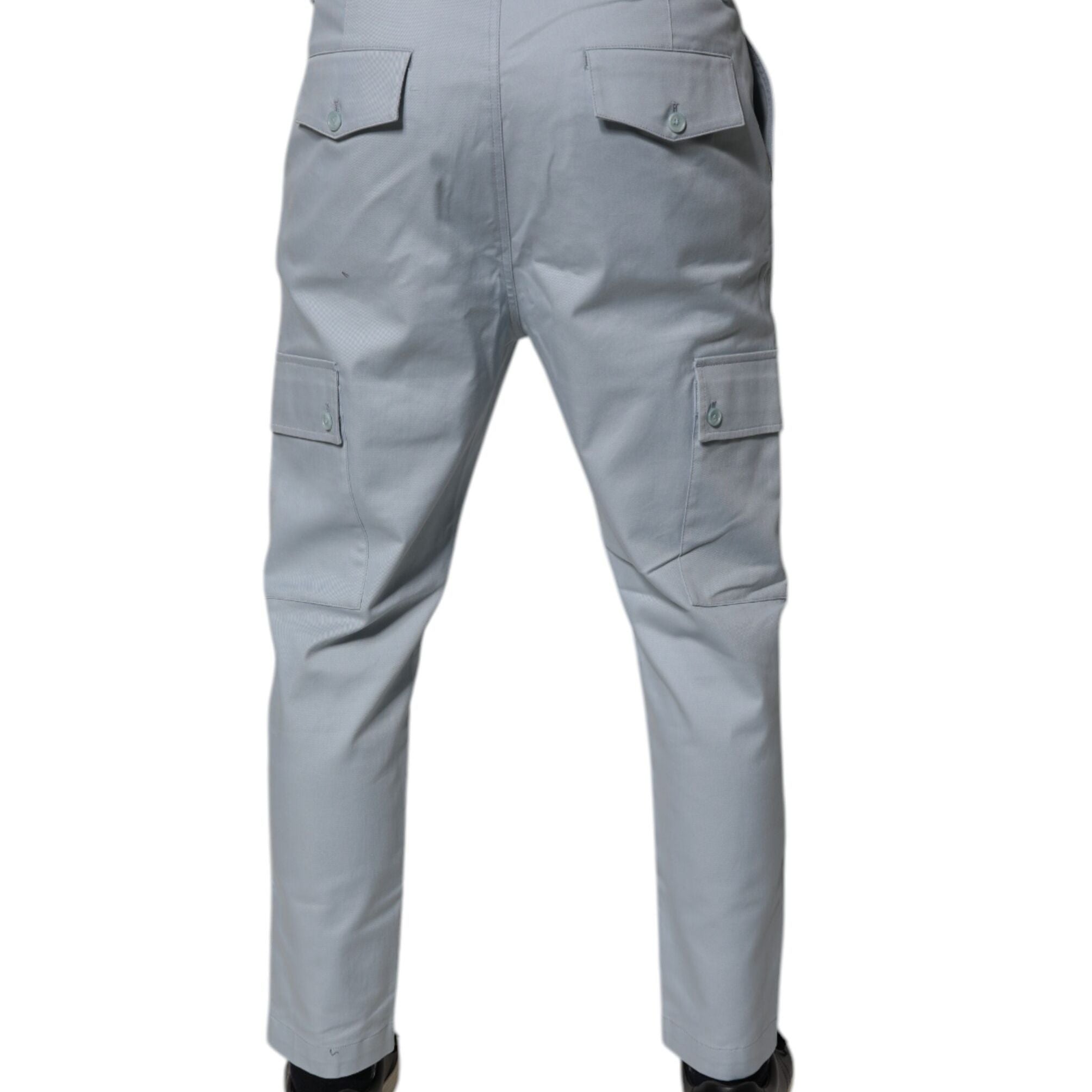 Dolce & Gabbana Light Blue Cotton Cargo Tapered Pants