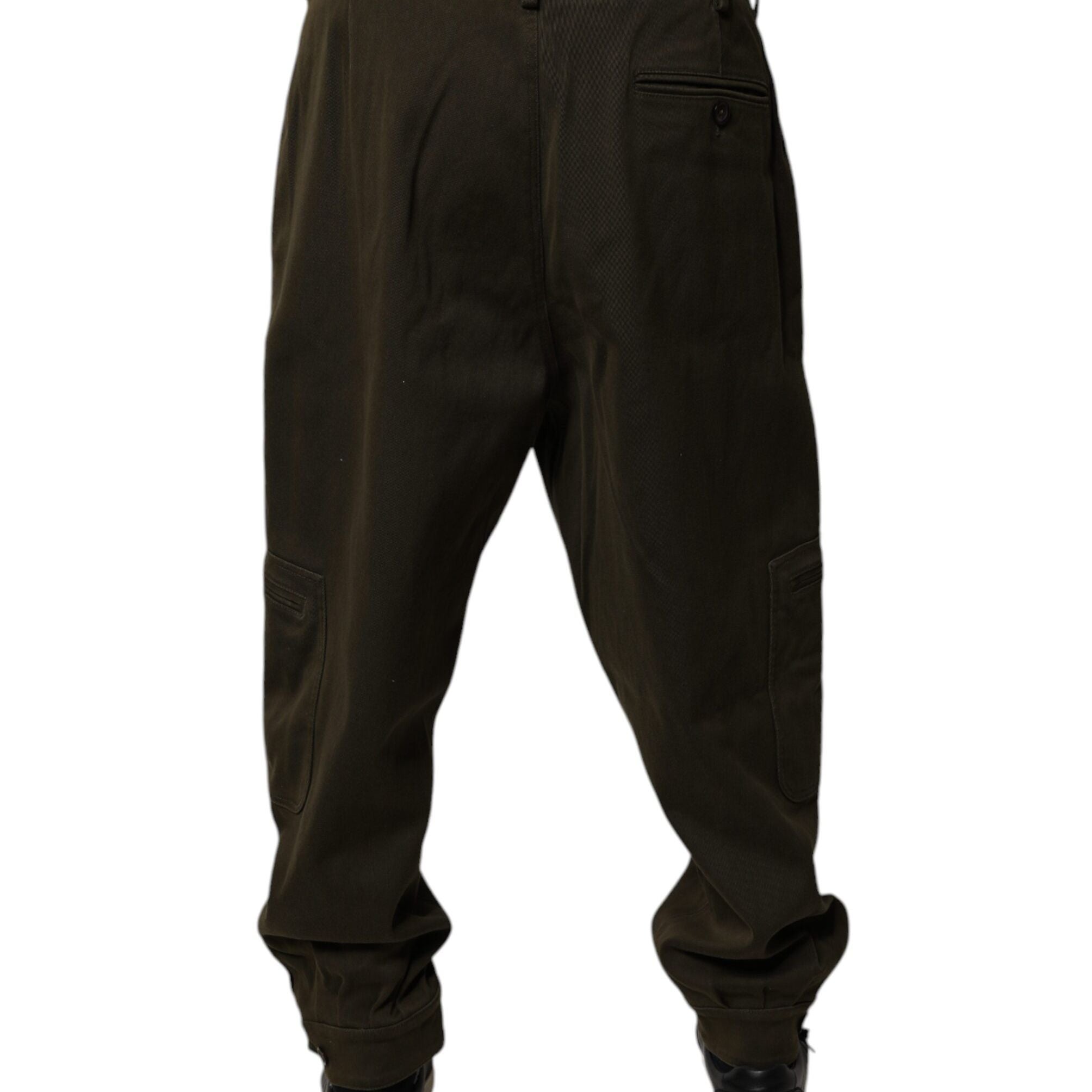 Dolce & Gabbana Dark Brown Cotton Jogger Cargo Pants