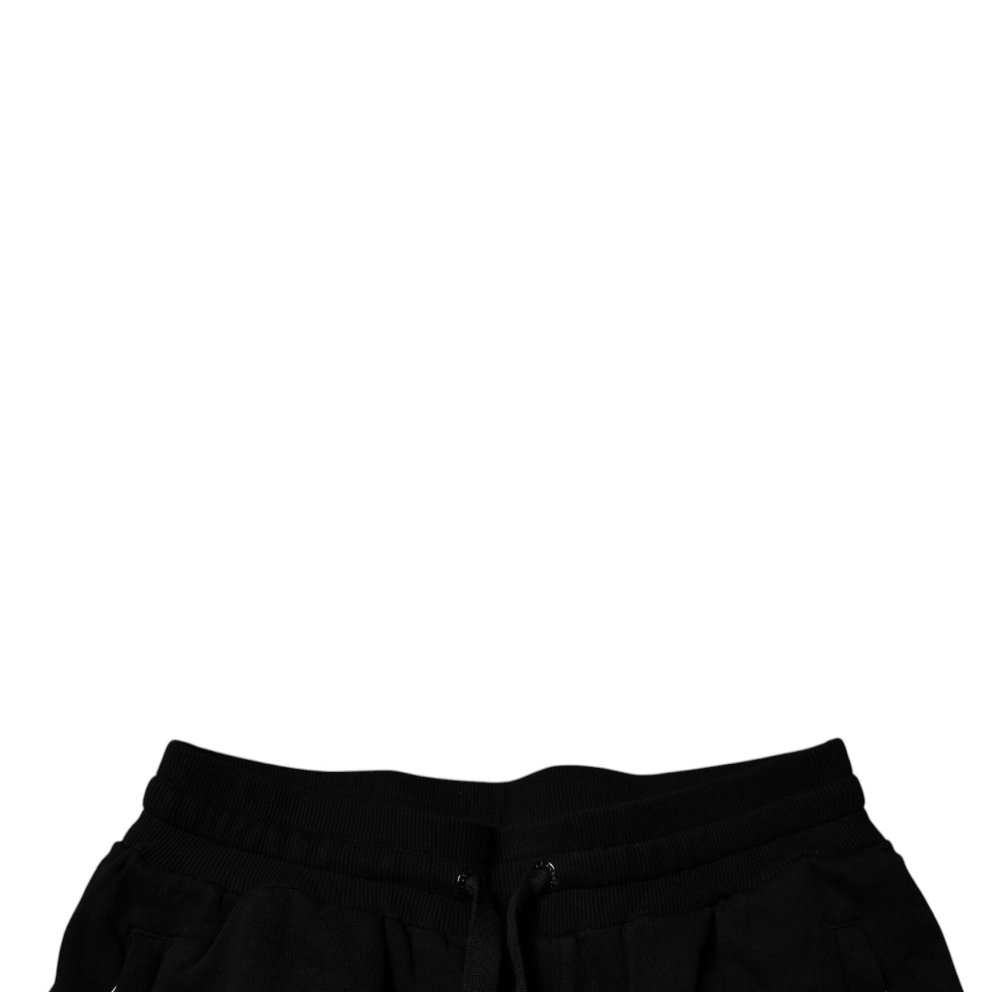 Dolce & Gabbana Black Cotton Mid Waist Jogger Sweatpants Pants