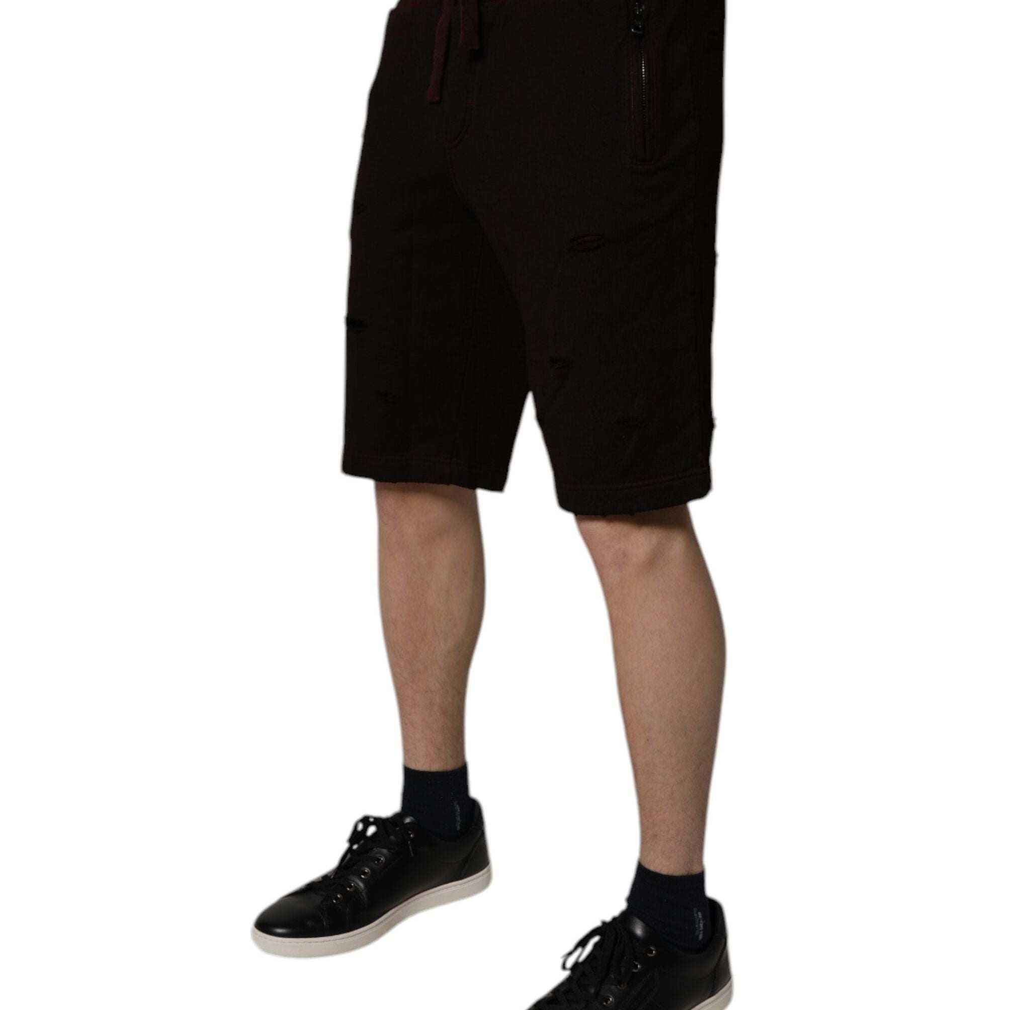 Dolce & Gabbana Maroon Cotton Sweatshorts Men Bermuda Shorts