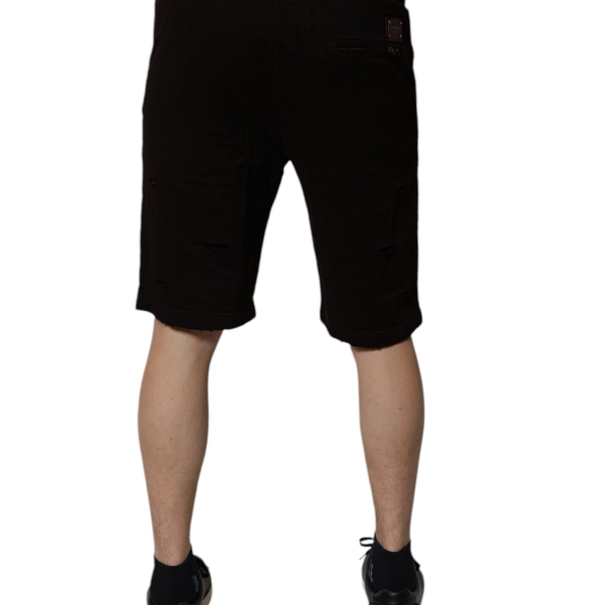 Dolce & Gabbana Maroon Cotton Sweatshorts Men Bermuda Shorts