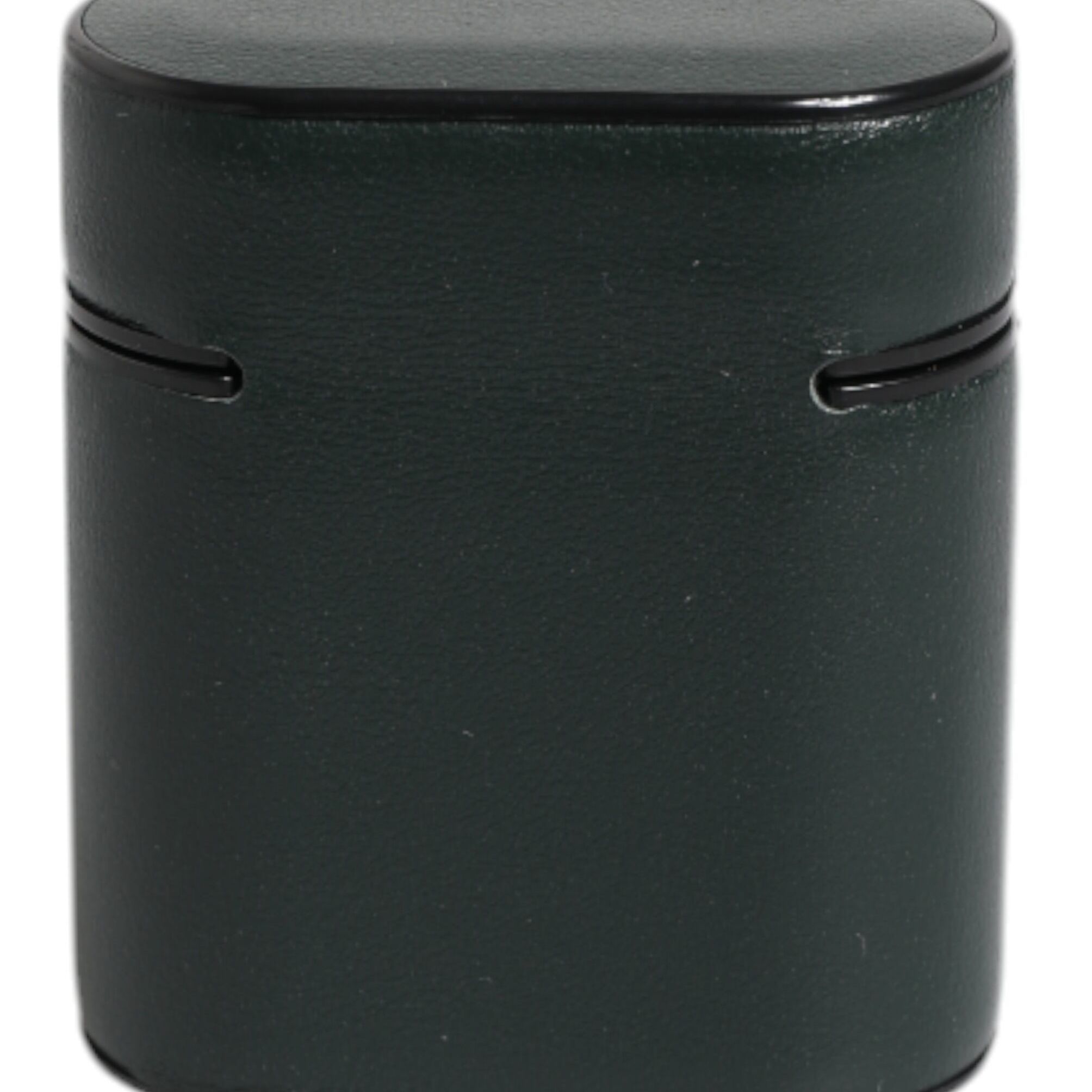 Dolce & Gabbana Green Calfskin Leather Logo Print Flip Holder Airpods Case