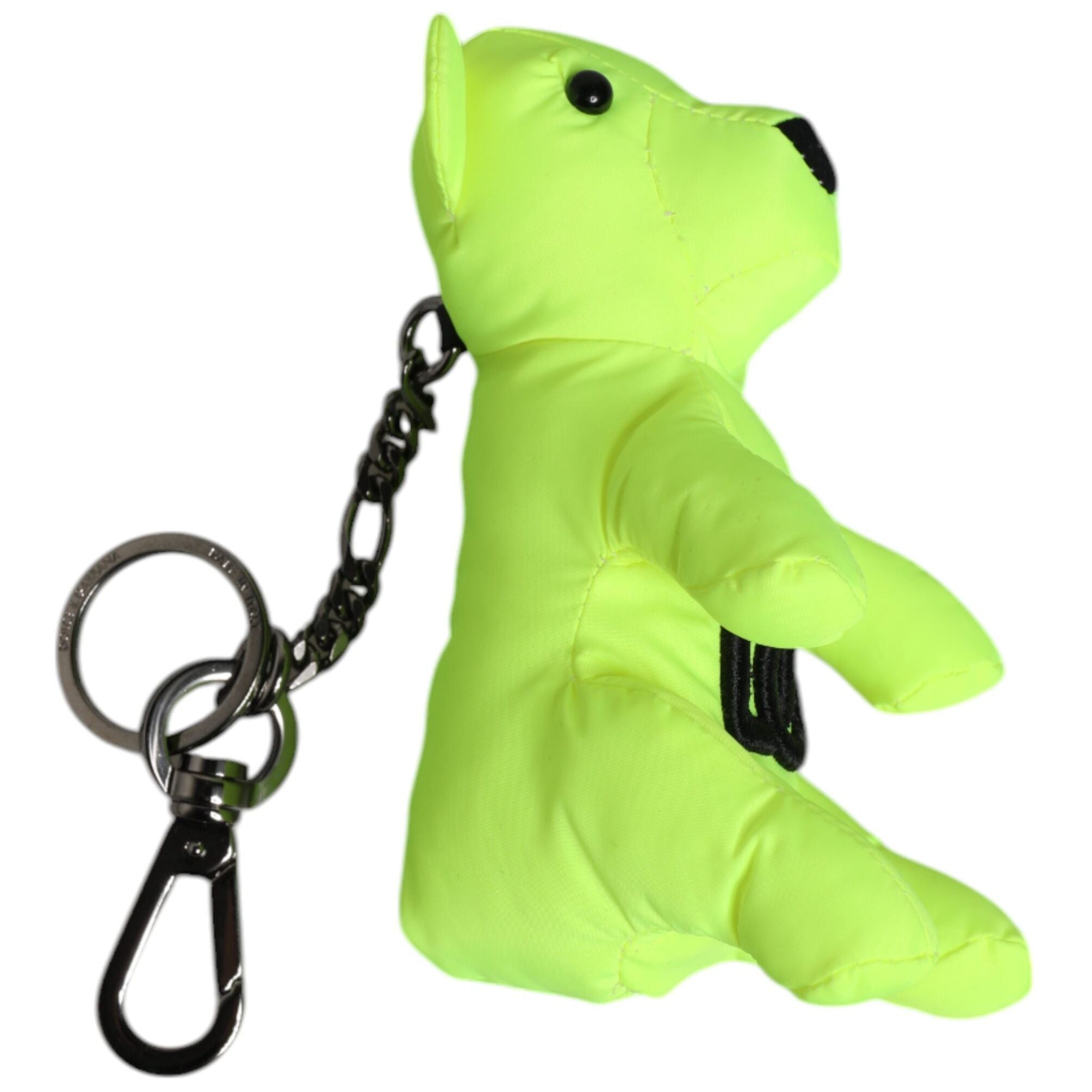 Dolce & Gabbana Green Bear Embroidered Logo Keychain Clasp Keyring