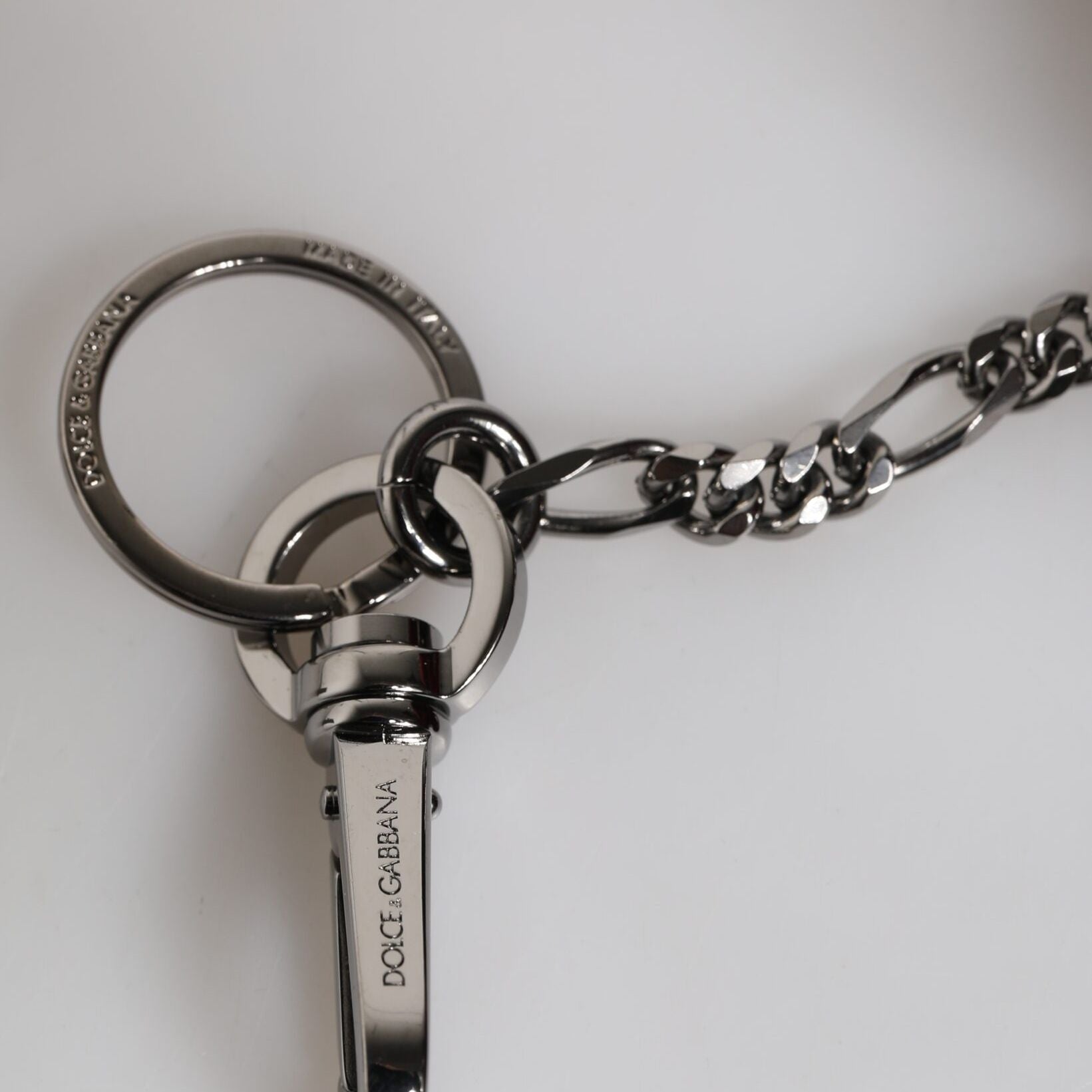 Dolce & Gabbana Red Black Polyester Animal Silhouette Keychain Keyring