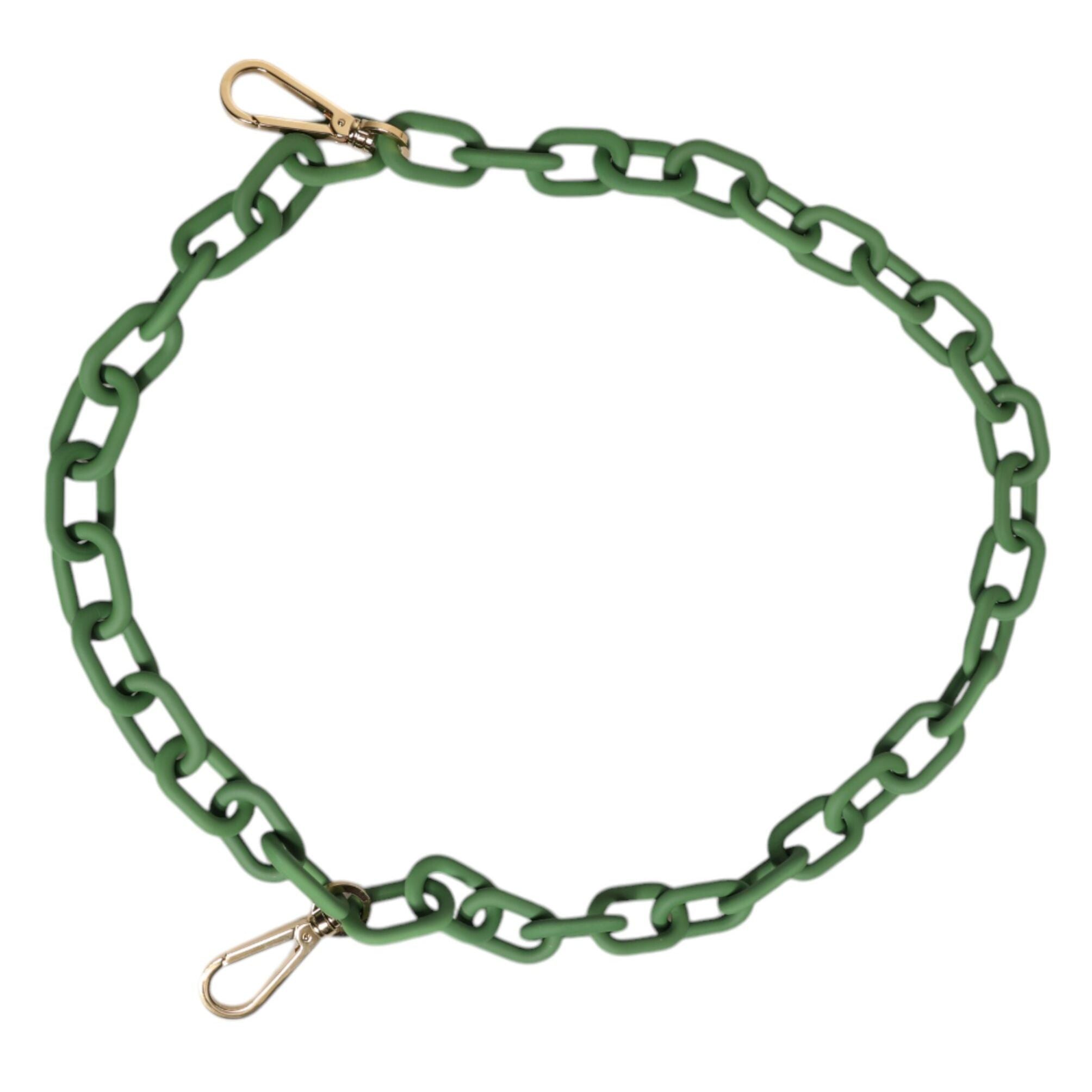 Dolce & Gabbana Green Plexy Acrylic Chunky Gold Hardware Wallet Chain