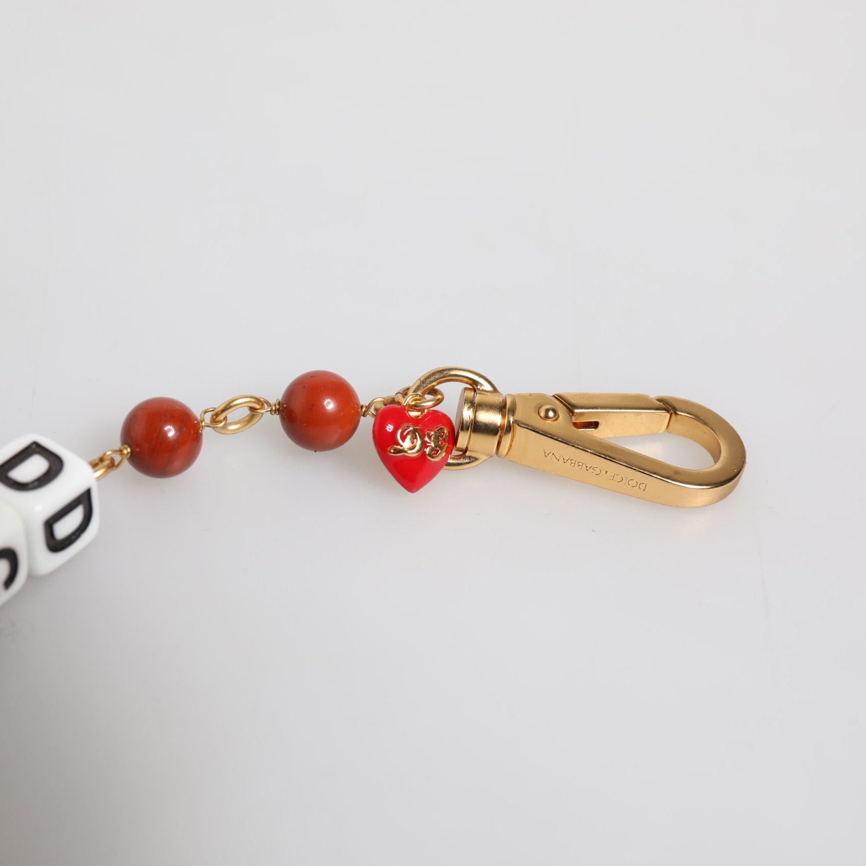 Dolce & Gabbana Multicolor Gold Tone Brass Chain DG Logo Dice Bracelet
