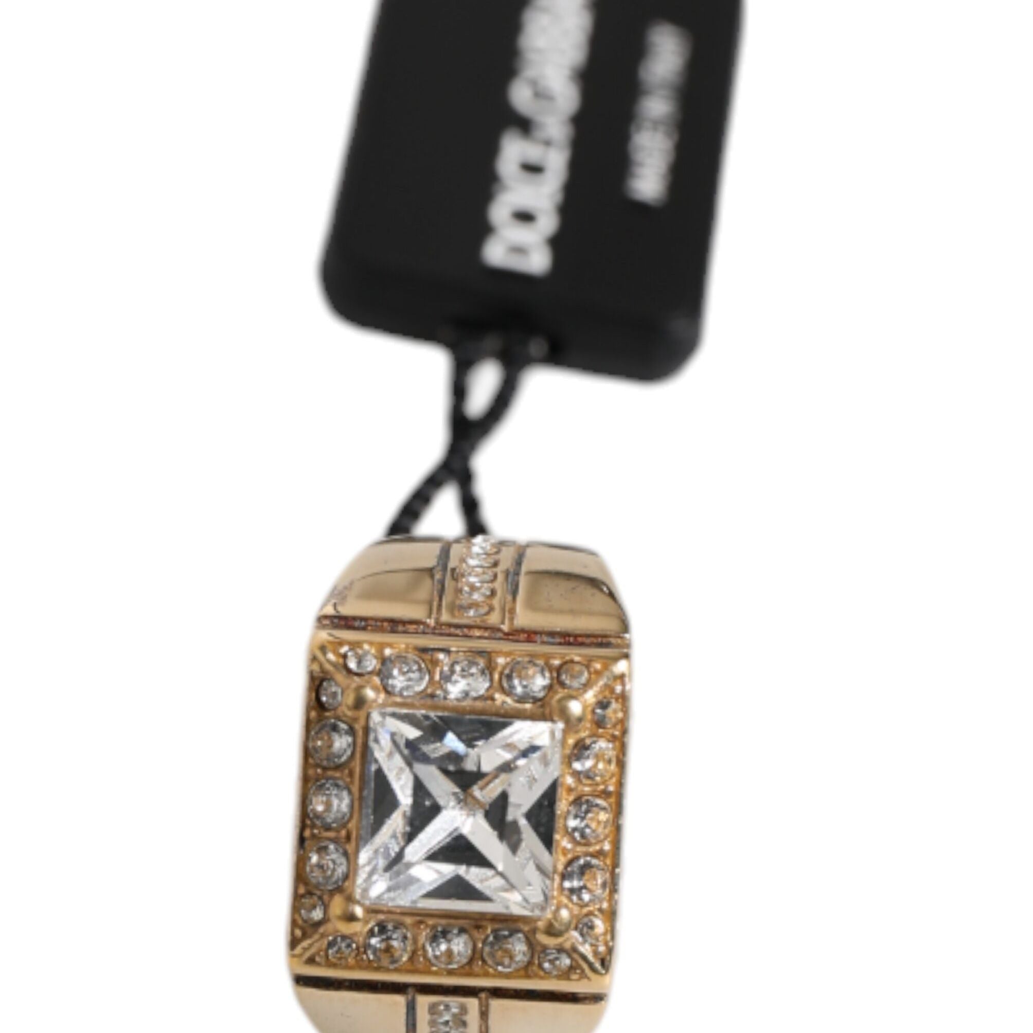 Dolce & Gabbana Gold Tone Sterling Silver 925 Crystals Ring