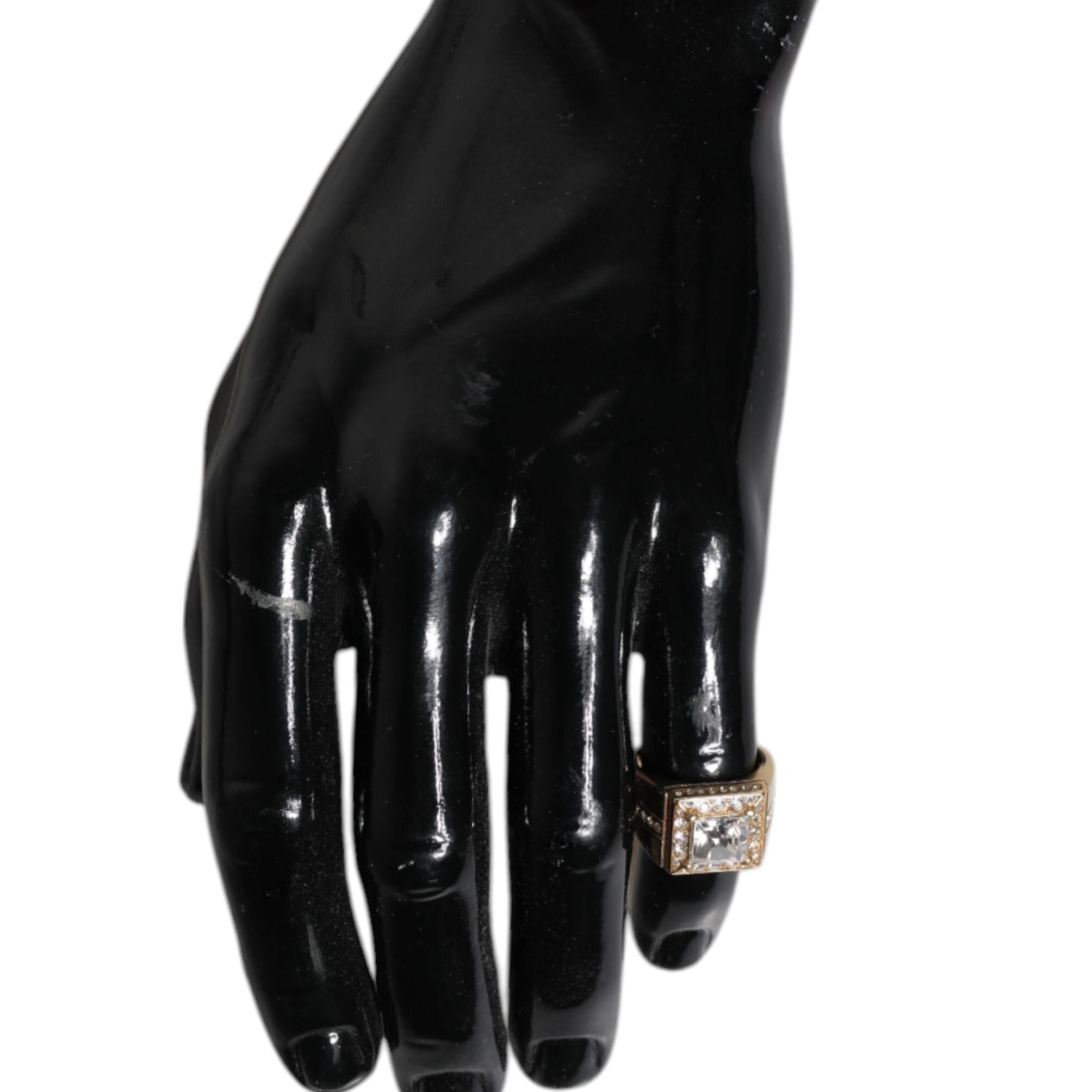 Dolce & Gabbana Gold Tone Sterling Silver 925 Crystals Ring