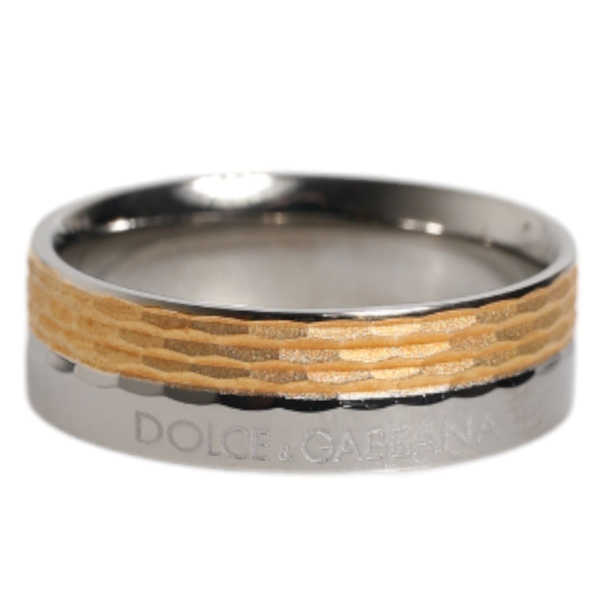 Dolce & Gabbana Gold Silver Tone Real Brass DG Logo Ring