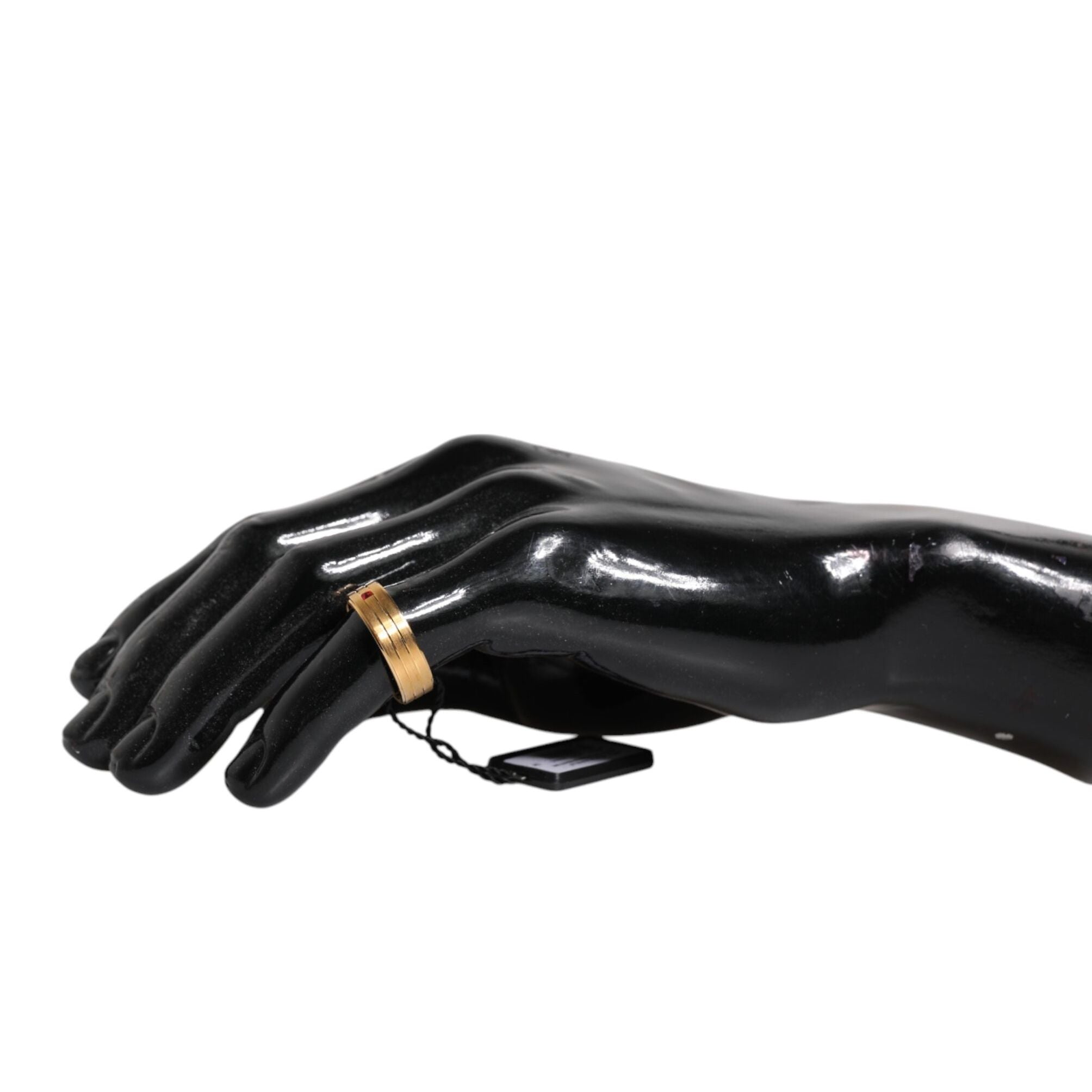 Dolce & Gabbana Gold Tone Brass Red Crystal DG Logo Ring