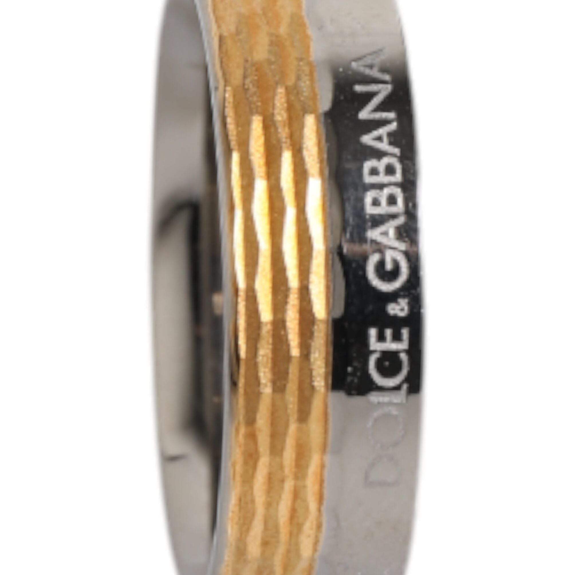 Dolce & Gabbana Gold Silver Tone Real Brass DG Logo Ring