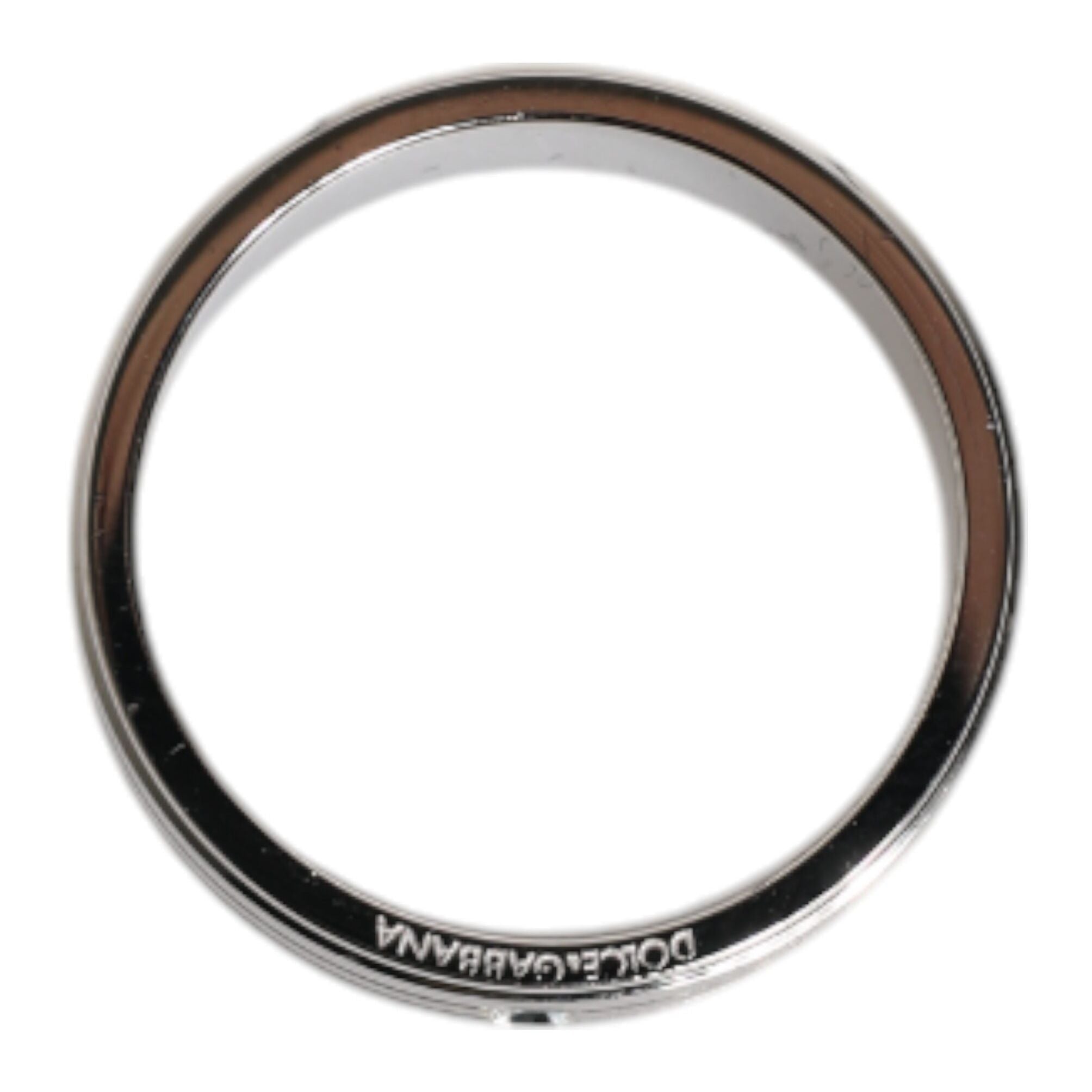 Dolce & Gabbana Silver Tone Brass Clear Crystal DG Logo Ring