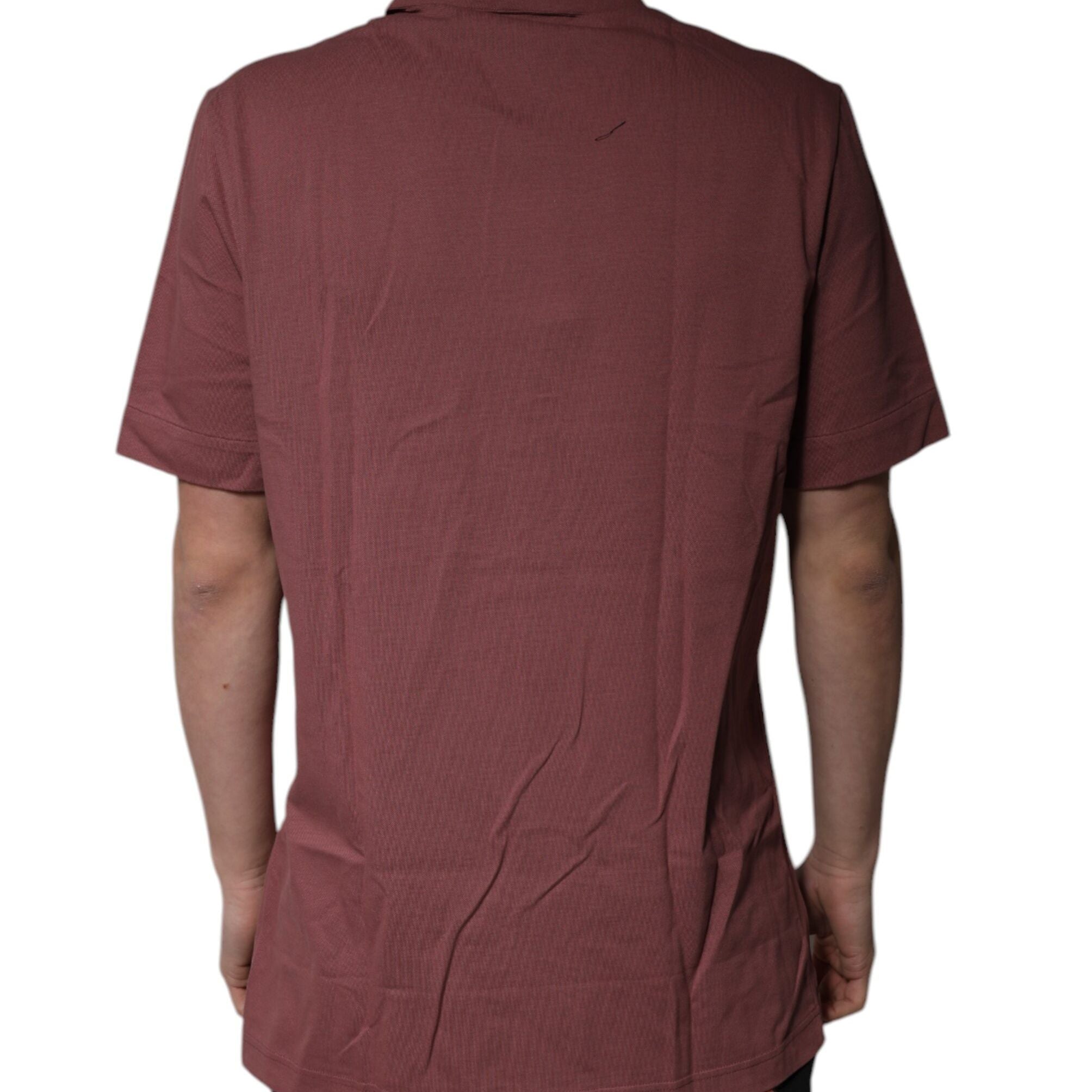 Dolce & Gabbana Dark Pink Button Down Casual Polo Men Shirt