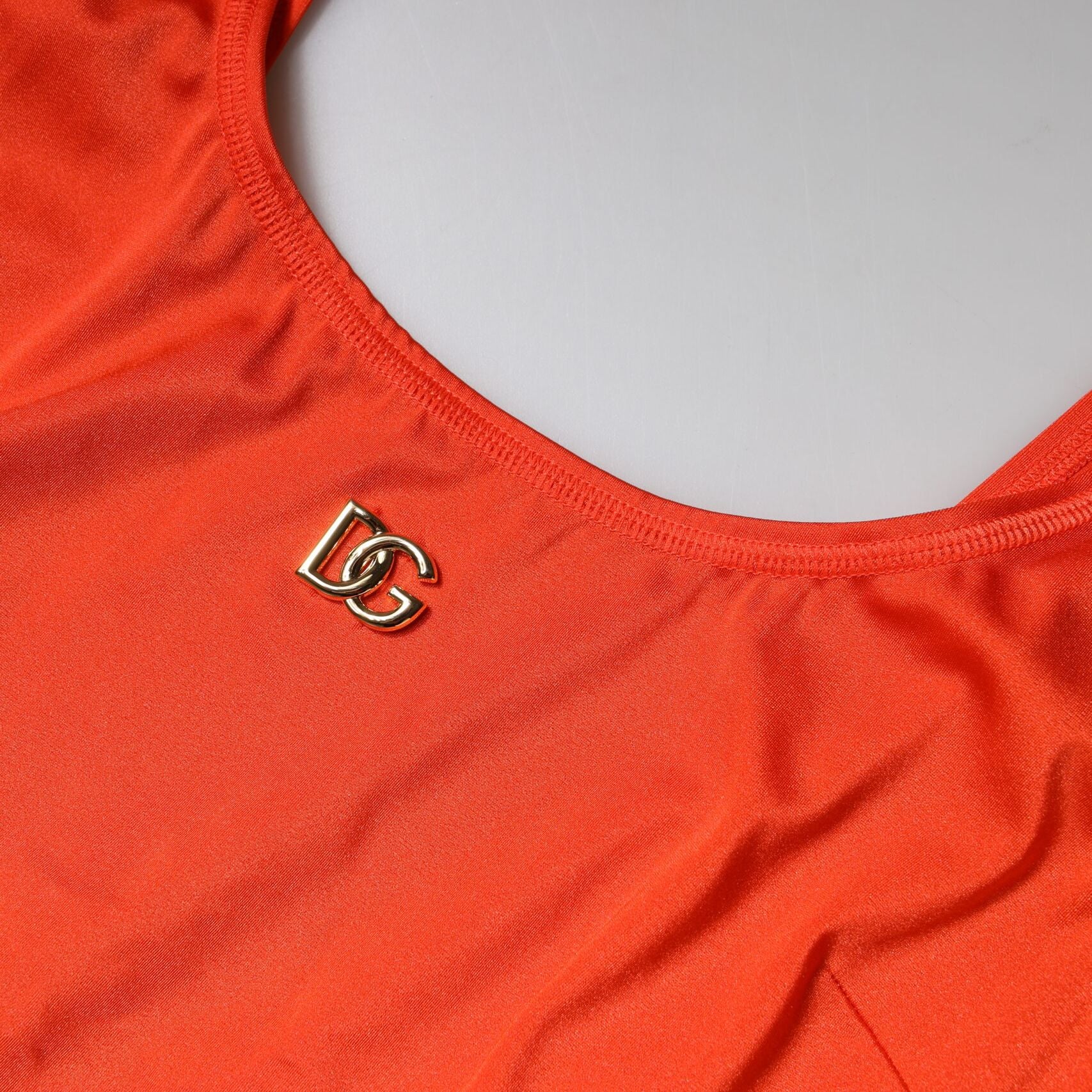 Dolce & Gabbana Orange Sleeveless Bodycon Jumpsuit Dress