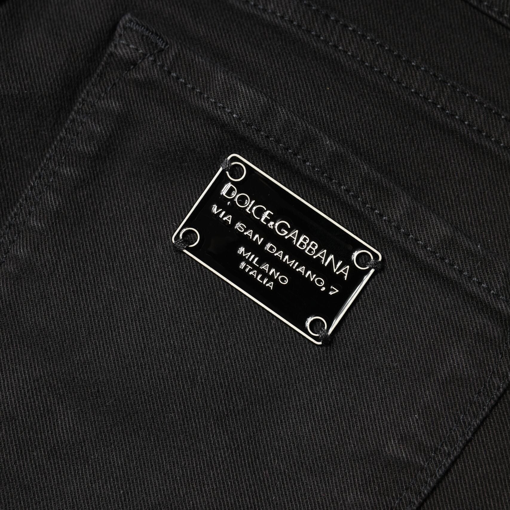 Dolce & Gabbana Black Cotton Mid Waisted Skinny Denim Jeans