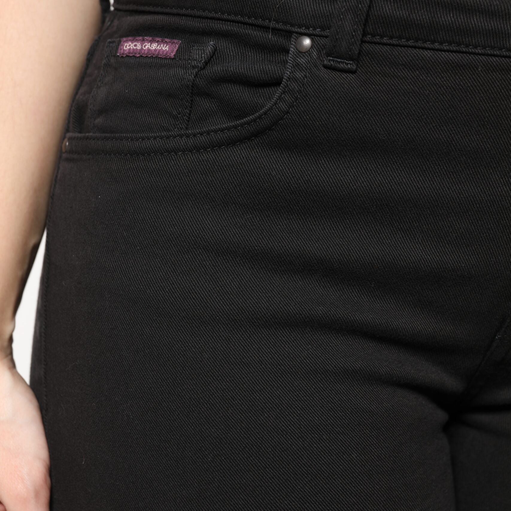 Dolce & Gabbana Black Cotton Mid Waisted Skinny Denim Jeans