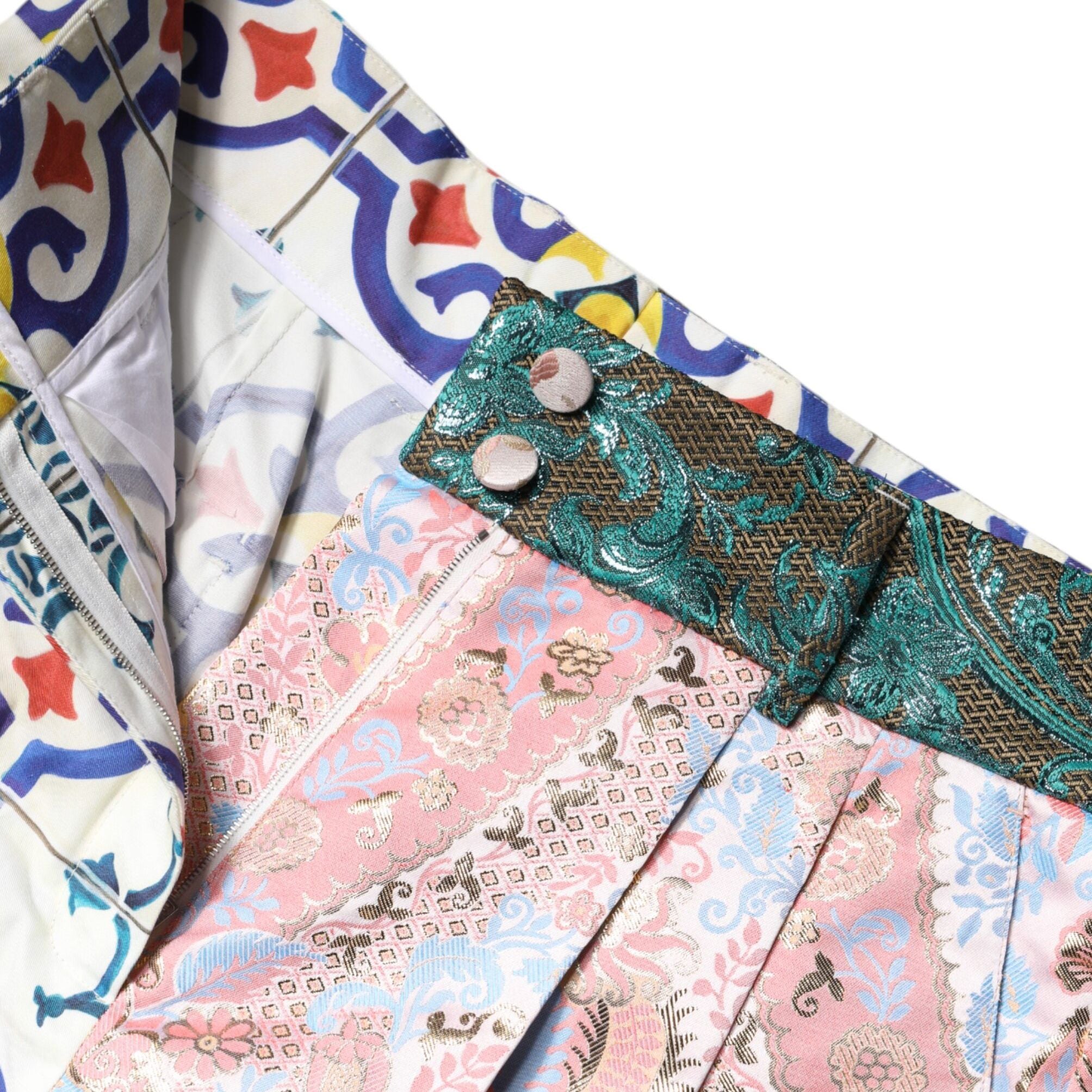 Dolce & Gabbana Multicolor Cotton Patchwork Hot Pants Shorts