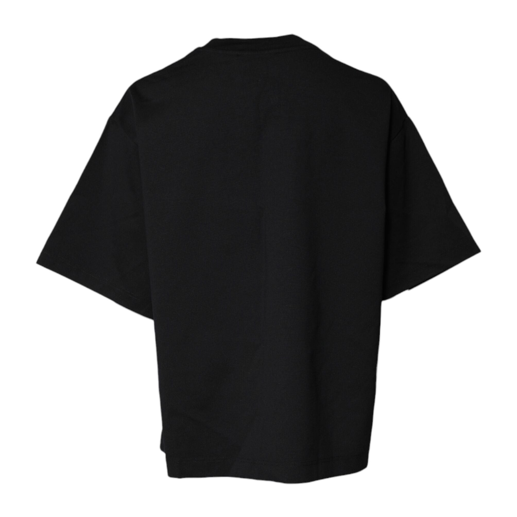 Dolce & Gabbana Black Printed Cotton Crew Neck Tee T-shirt