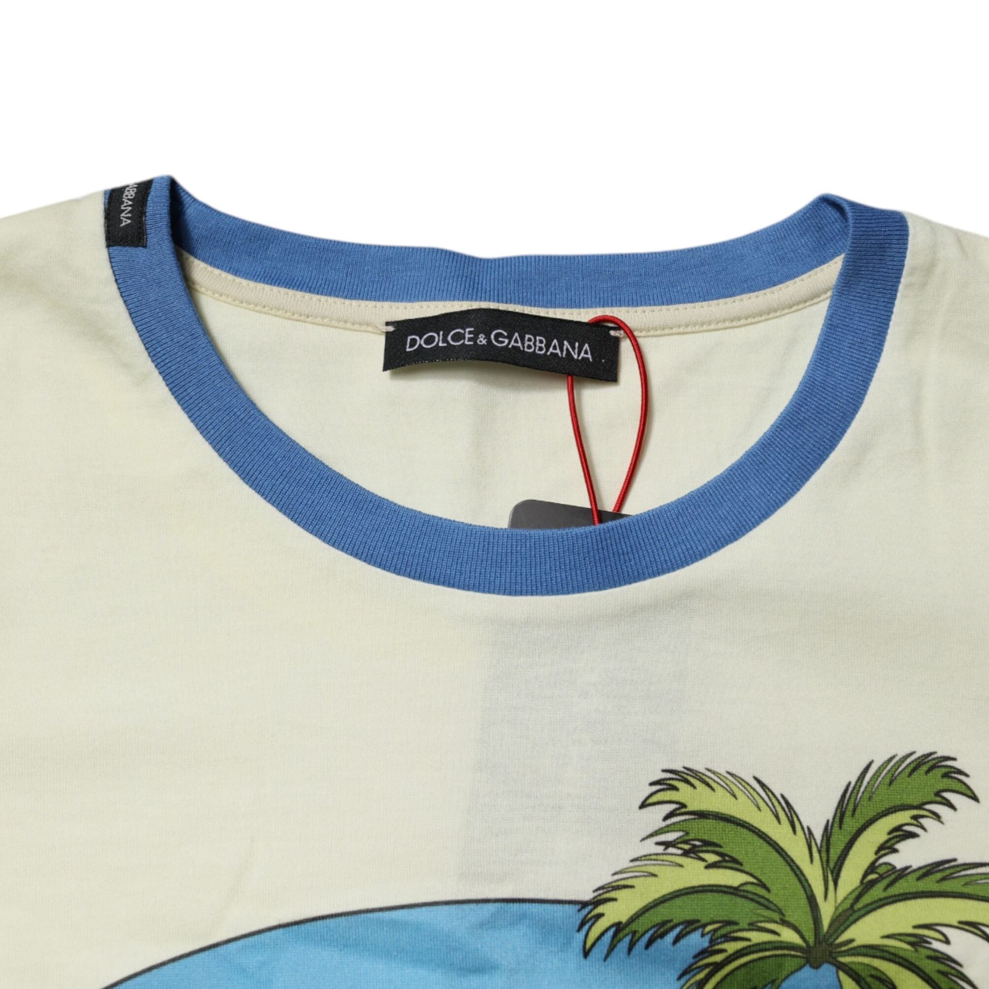 Dolce & Gabbana Light Yellow Cotton Short Sleeve T-shirt