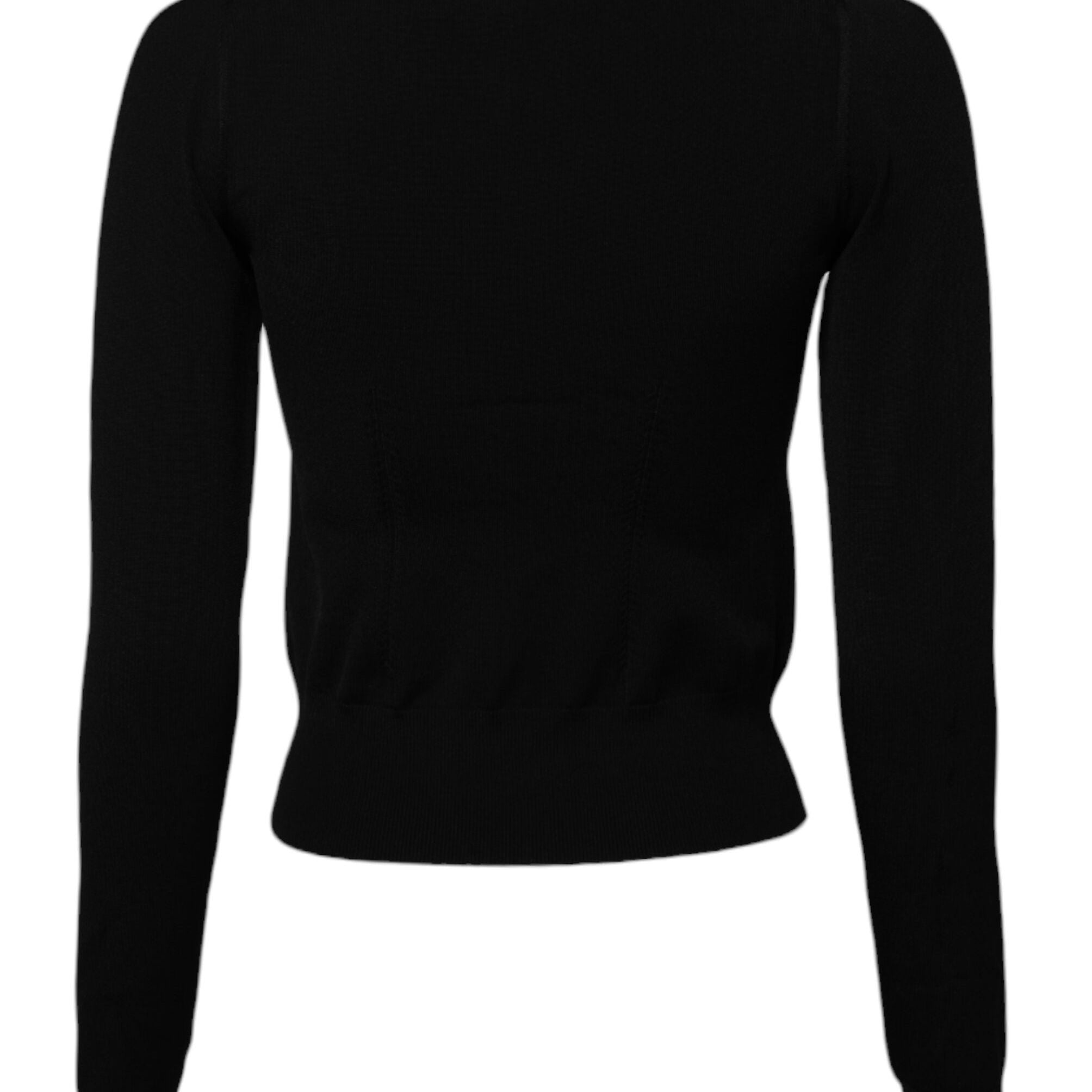 Dolce & Gabbana Black Square Neckline Long Sleeves Sweater