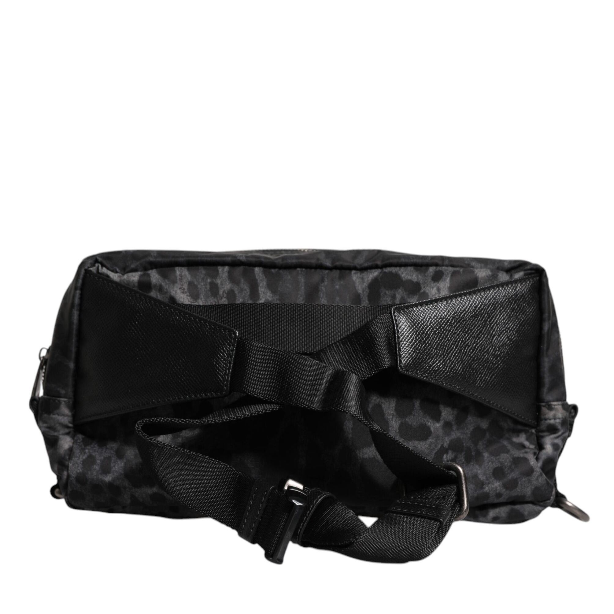 Dolce & Gabbana Black Gray Leopard DG Logo Belt Waist Fanny Pack Bag